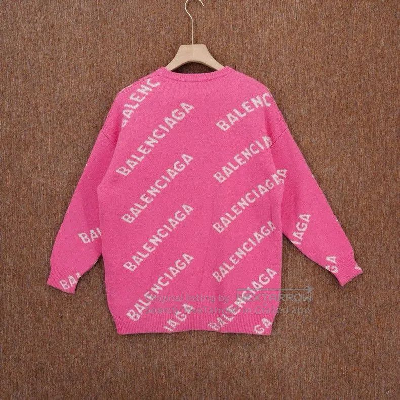 Balenciaga Balenciaga Pink Logo Knit Sweater. Size US XS / EU 42 / 0 - 2 Thumbnail