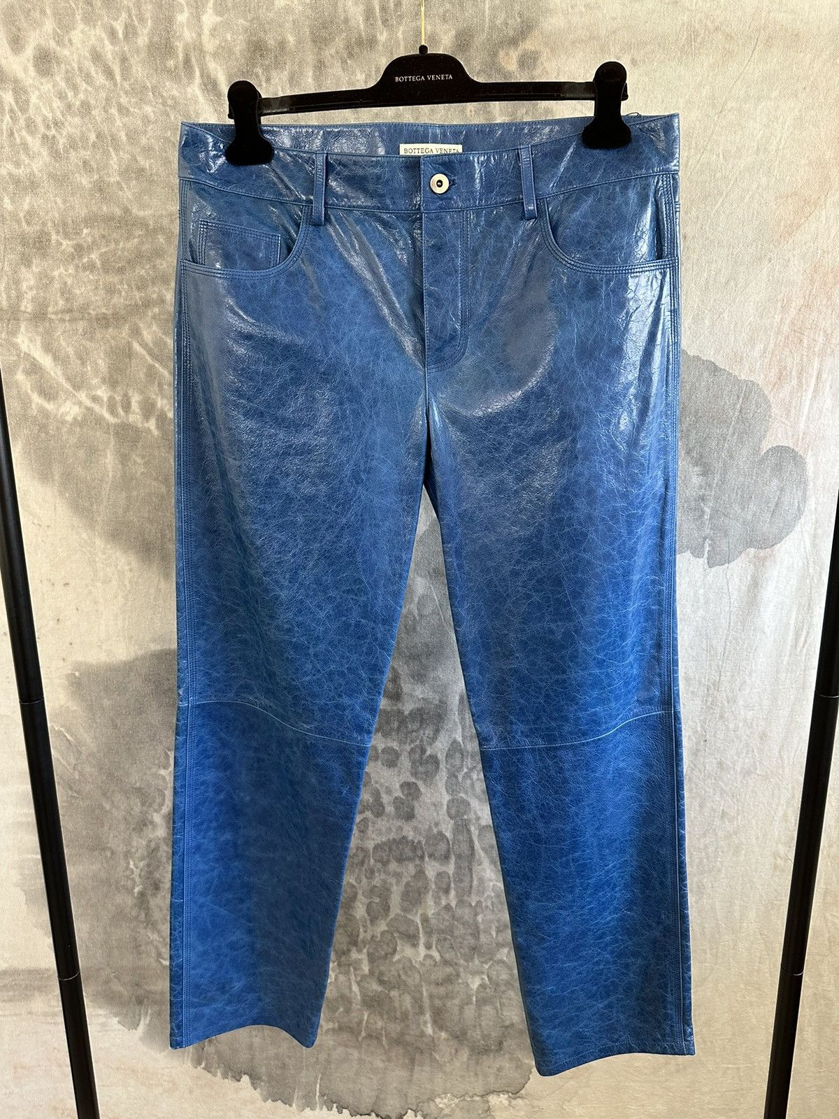 image of Bottega Veneta Leather Carpenter Jeans 34” Daniel Lee in Blue, Men's