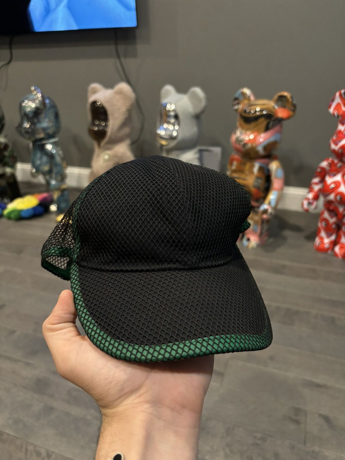 image of Burberry Trucker Hat Black Green, Men's