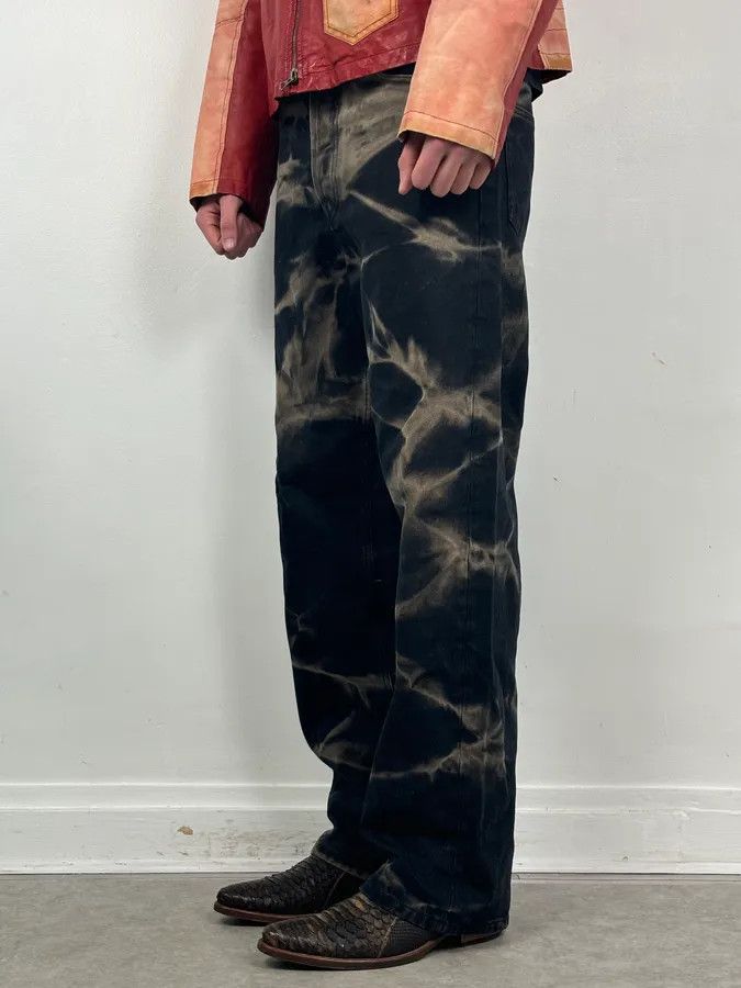 Dries Van Noten Dries Van Noten Navy Denim Tie-Dye Relaxed Jeans Size US 33 - 3 Thumbnail
