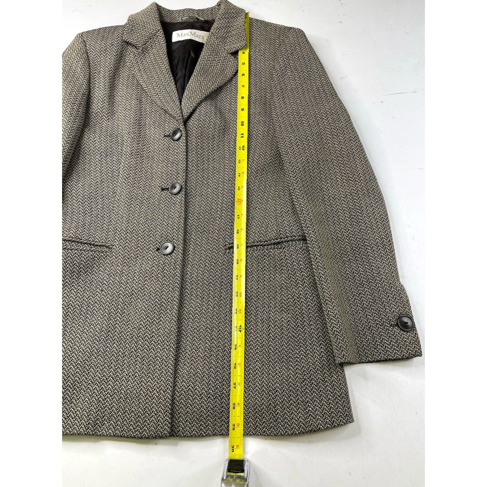 Max Mara Max Mara Womens Wool Blazer Jacket Coat 3 Button Tweed Size 8 Multicolor Geometric Tweed Regular Womens Blazer Size M / US 6-8 / IT 42-44 - 7 Thumbnail