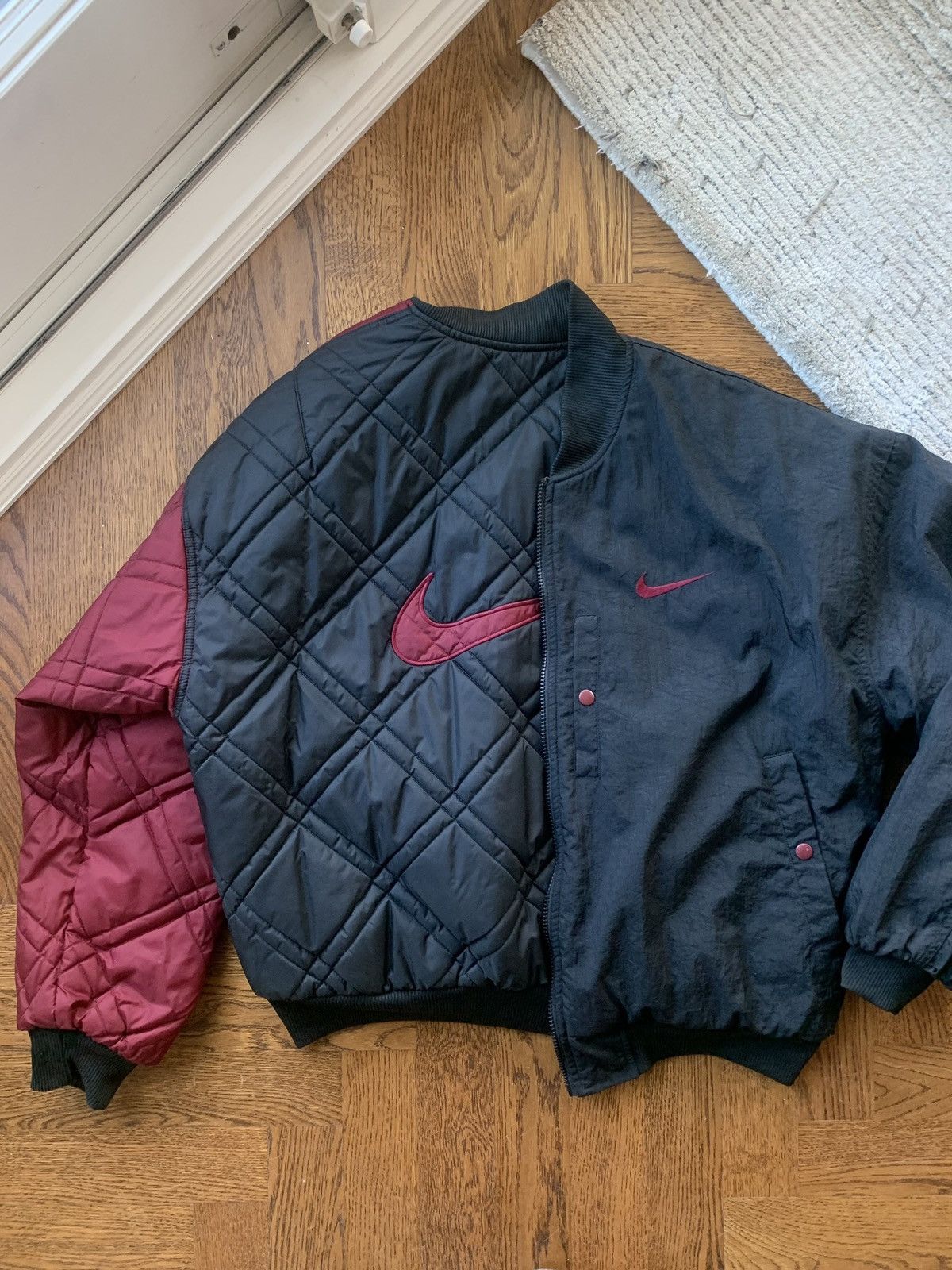 Archival Clothing Nike Vintage 90s Vintage Nike Reversible Quilted Bomber Jacket Nylon Grailed