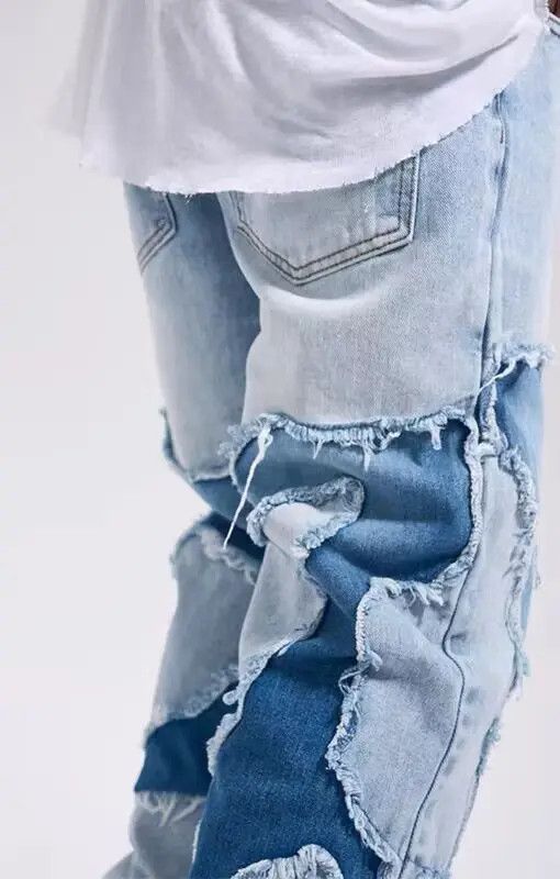 VIBE Street irregular ripped raw edge straight jeans Size US 32 / EU 48 - 3 Thumbnail