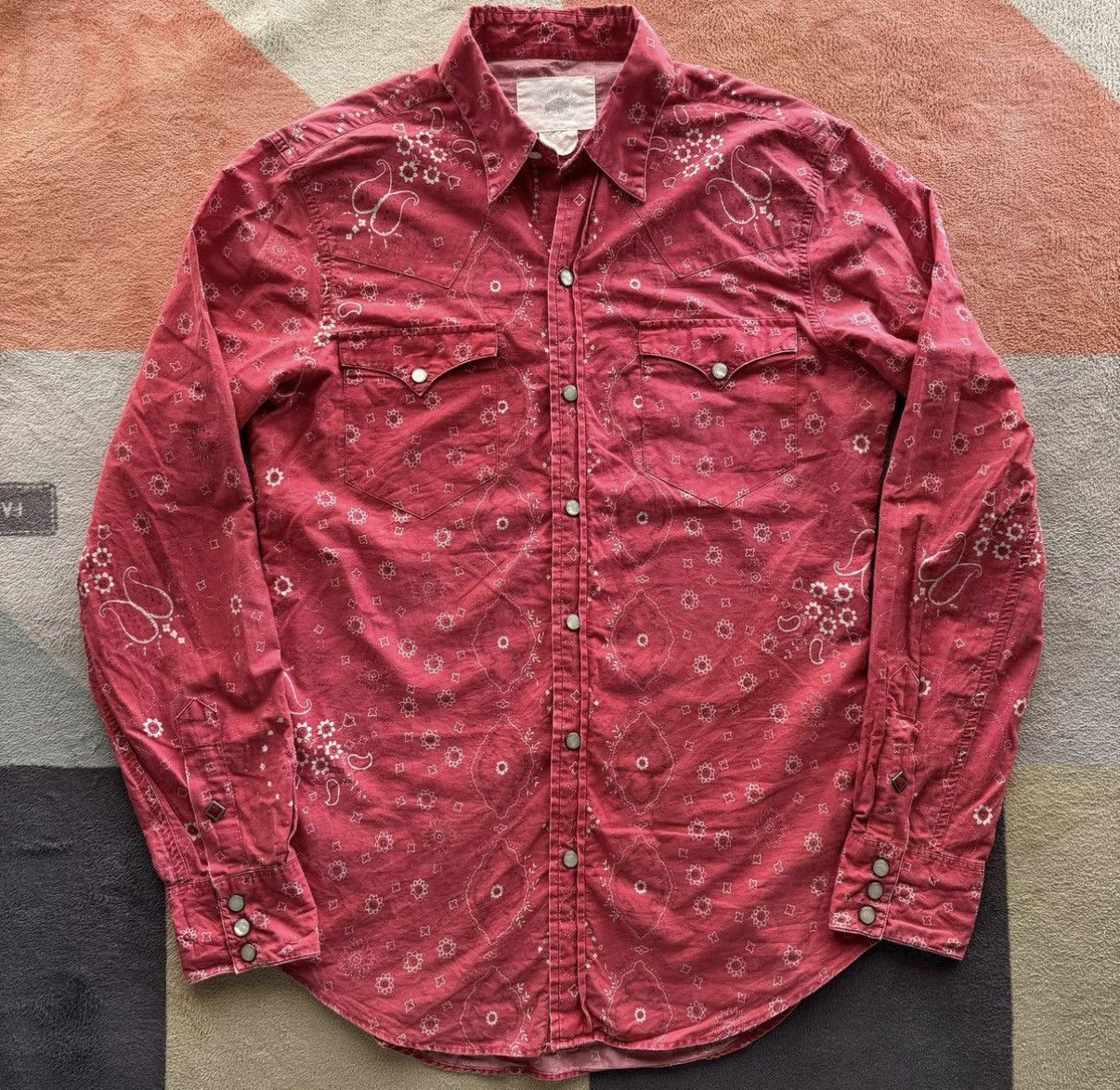 RRL Ralph Lauren RRL Ralph Lauren Double RL Red Paisley Western Shirt K22 Size US S / EU 44-46 / 1 - 1 Thumbnail