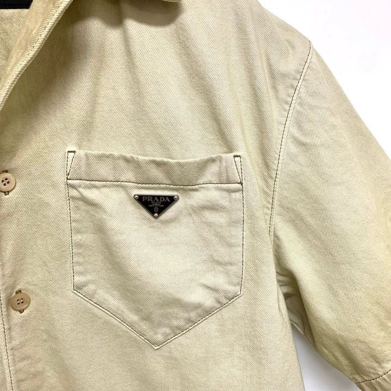 Prada Short Sleeve Denim Cardigan Top-2506