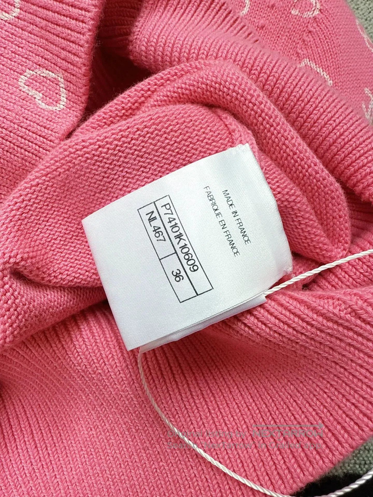Chanel pink and white patterned knit cardigan. Size US S / EU 44-46 / 1 - 6 Thumbnail