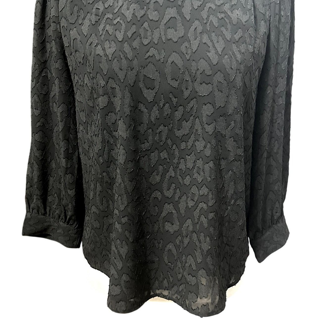 Other Draper James Sheer Blouse Leopard Black Women's 2 Size XS / US 0-2 / IT 36-38 - 3 Thumbnail