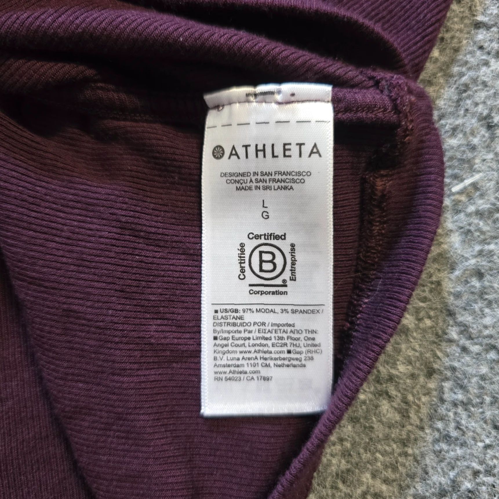 Athleta Athleta Top Womens L Purple Burgundy Ribbed Long Sleeve Casual Shirt Womens L Size L / US 10 / IT 46 - 7 Thumbnail