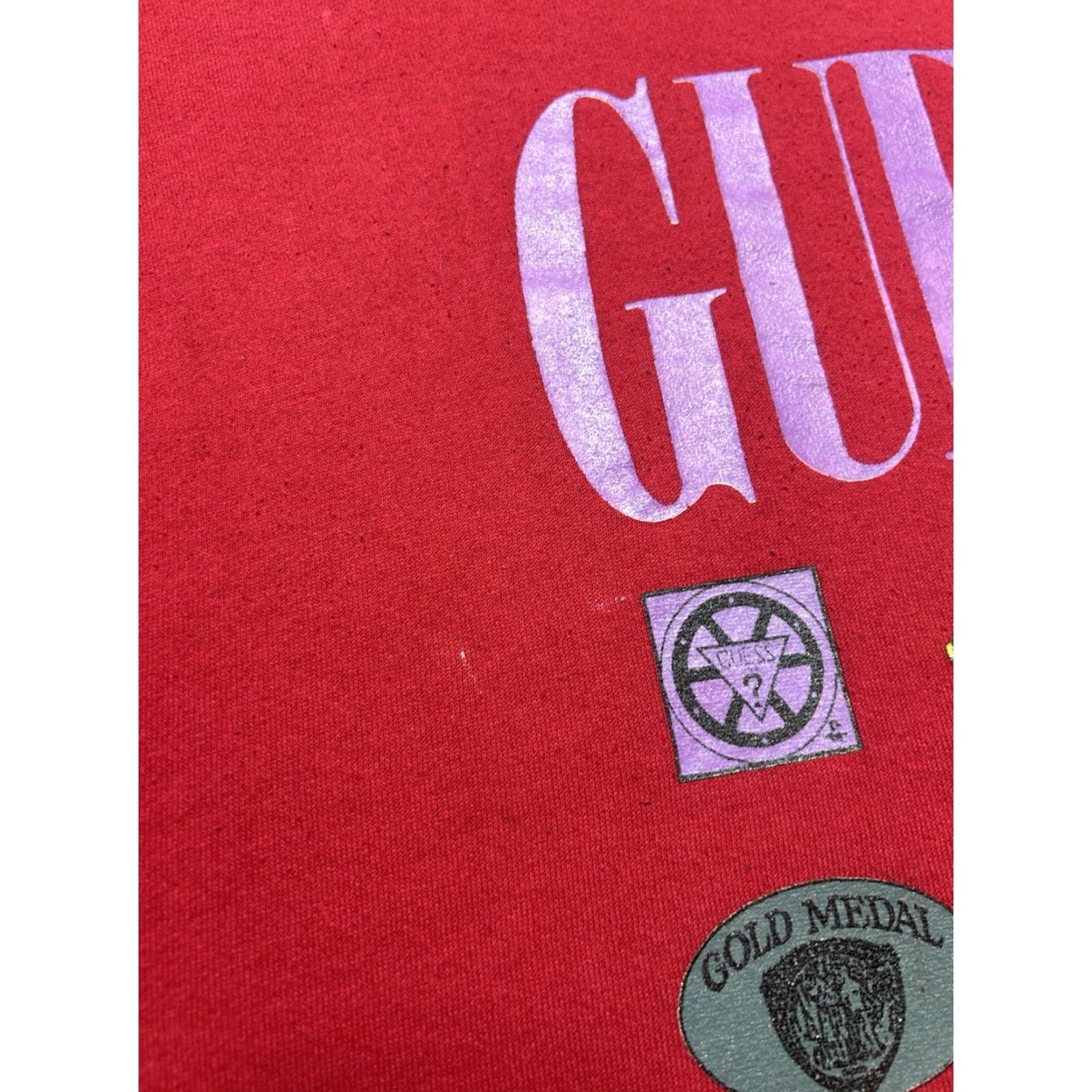 Guess VINTAGE GUESS Sweatshirt 90s Logo Pullover Large Red Mens Crewneck 80s 90s 1990s Spell Out Size US L / EU 52-54 / 3 - 3 Thumbnail