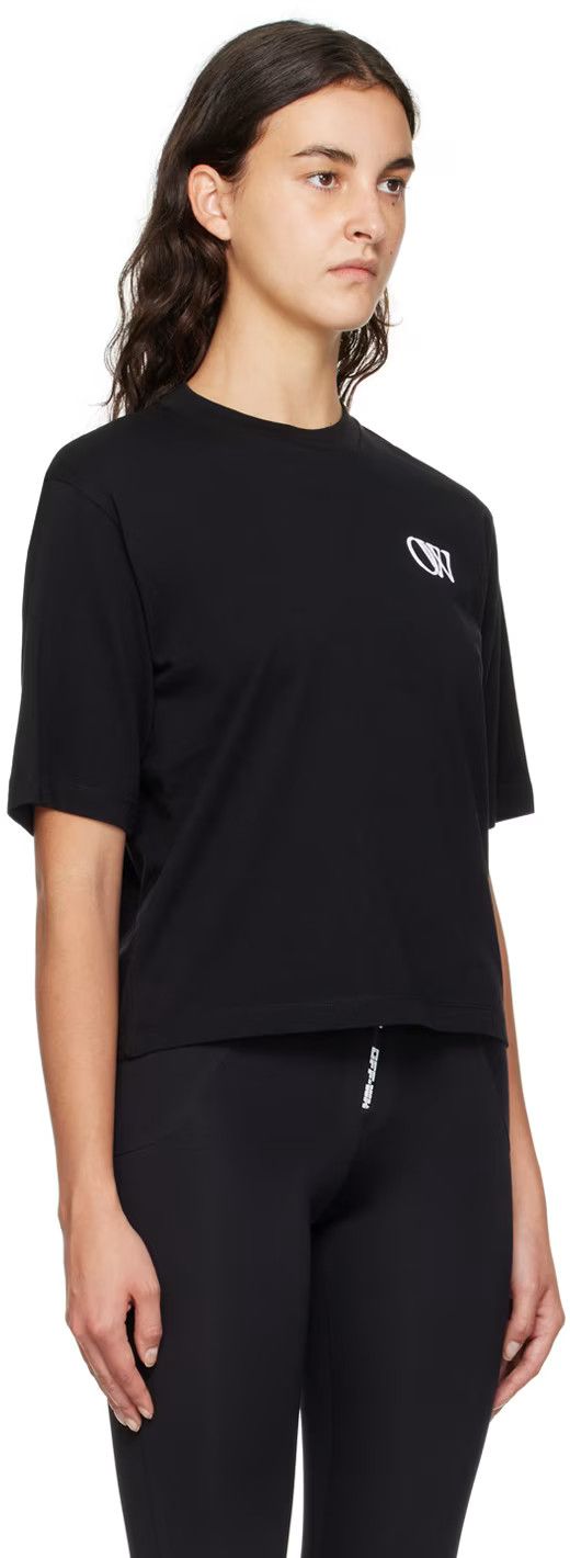 Off-White o1mle0425 Flock OW Basic T-Shirt in Black Size L / US 10 / IT 46 - 2 Thumbnail