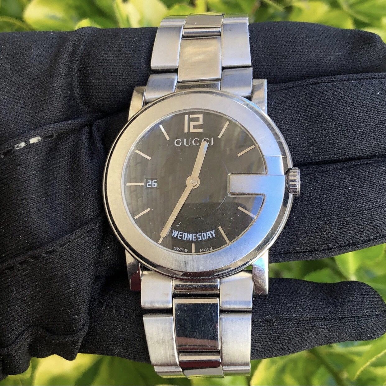 image of Gucci 101M Date Watch Black Face, Men's