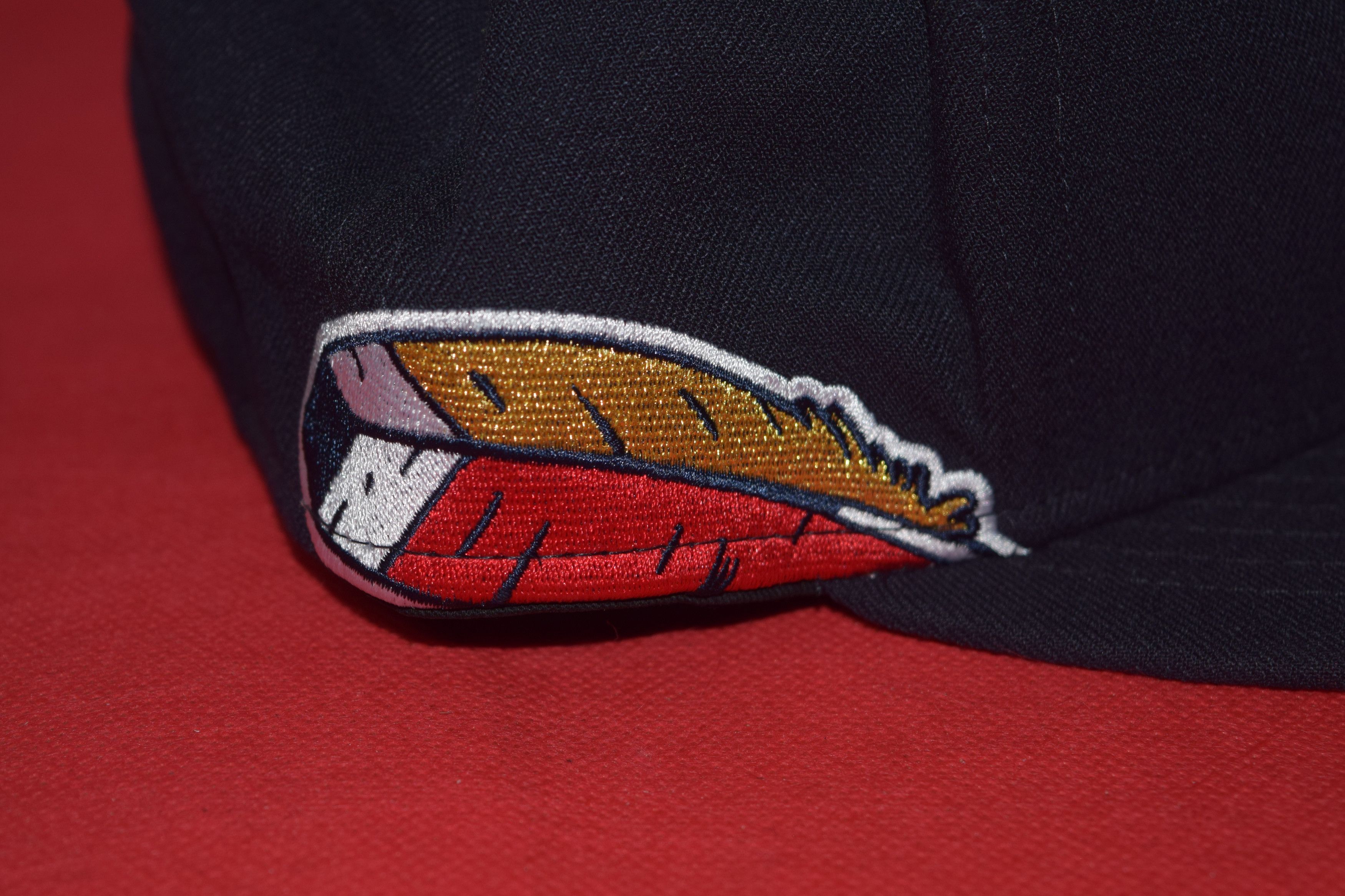 New Era New Era Cleveland Indians Chief Wahoo Blue Feather Hat Size ONE SIZE - 7 Thumbnail