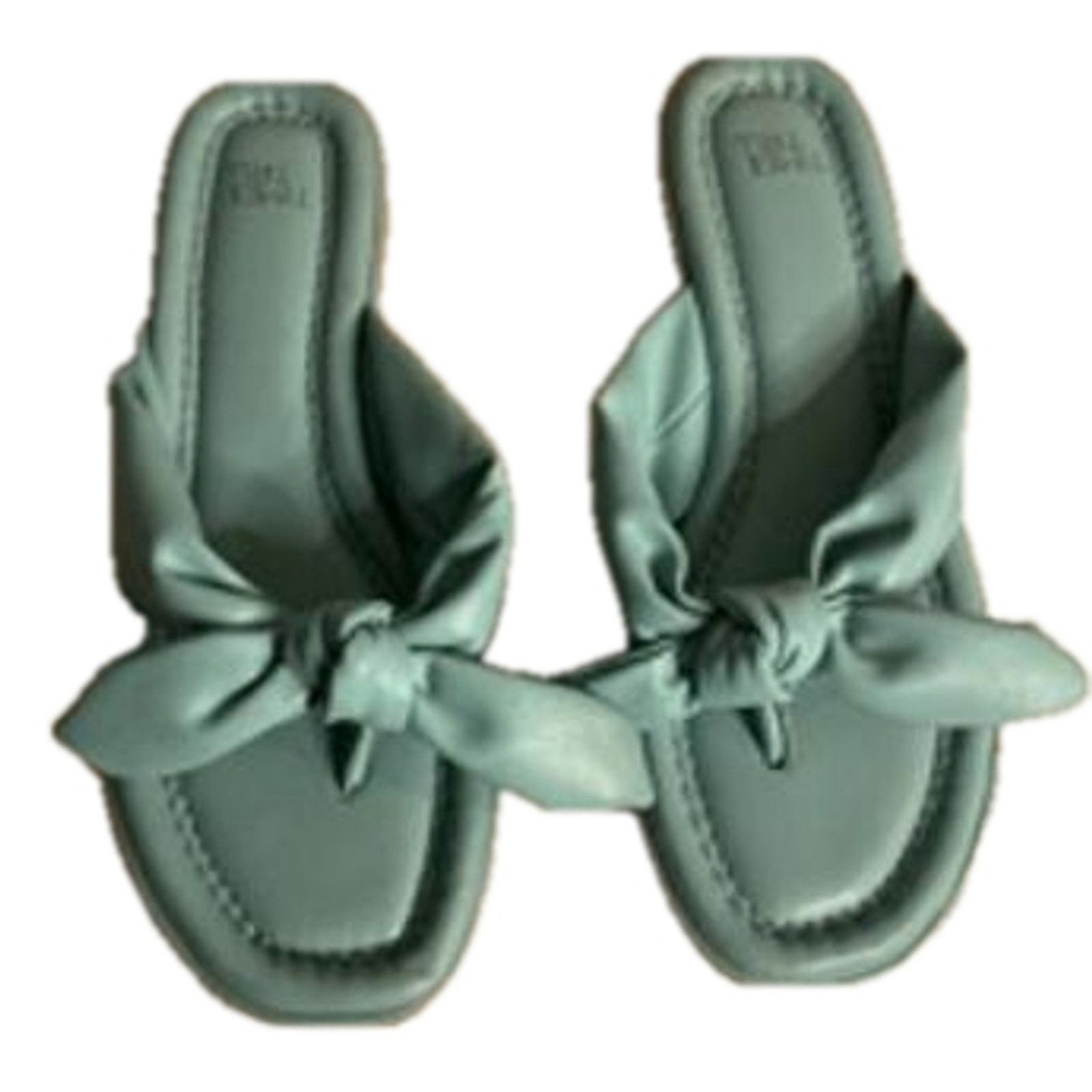 Other Minimalist Sage Green Knot Slide Sandals Time and Tru Size US 8 / IT 38 - 2 Thumbnail
