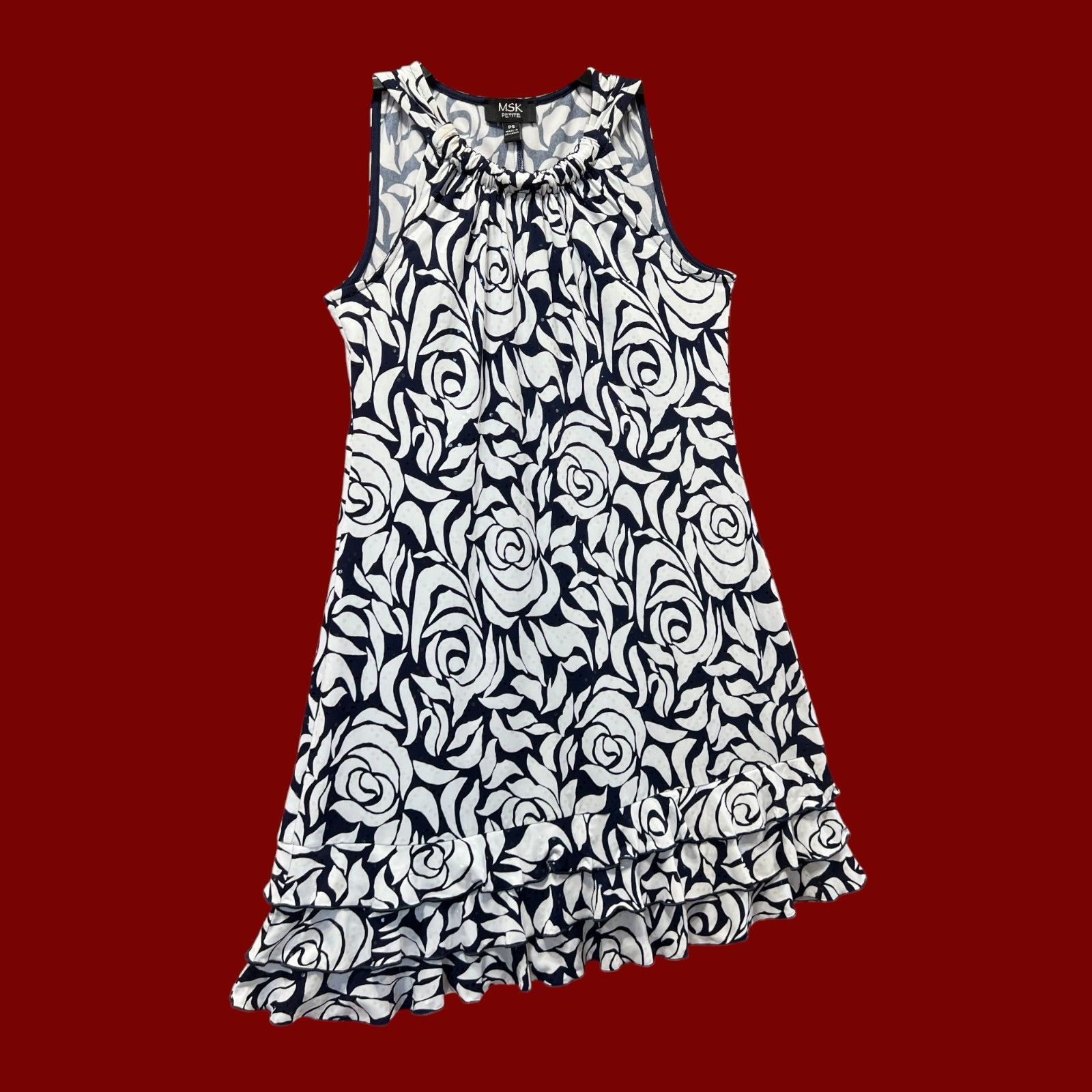 Other MSK - Women's Petite Floral Print Sleeveless Shirt Dress - N Size S / US 4 / IT 40 - 17 Thumbnail