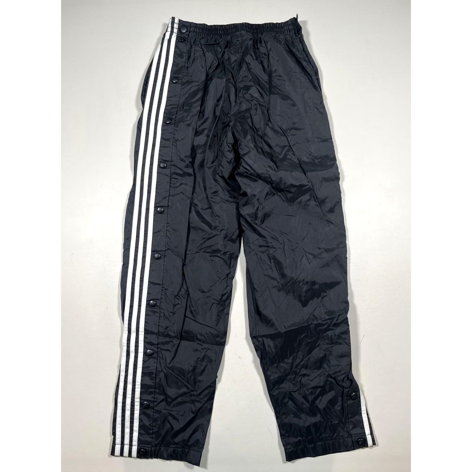 Adidas VINTAGE Adidas Tearaway Track Pants Mens M Black 3-Stripes Snap Sides 2001 Adidas Team Mens Track Pants Size US 31 - 2 Thumbnail