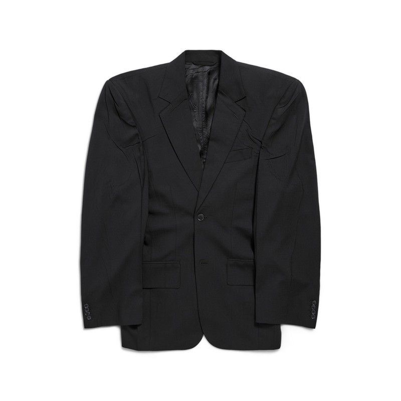 Balenciaga o1mt1gz0225 Cut Away Boxy Jacket in Black Size XS / US 0-2 / IT 36-38 - 1 Thumbnail