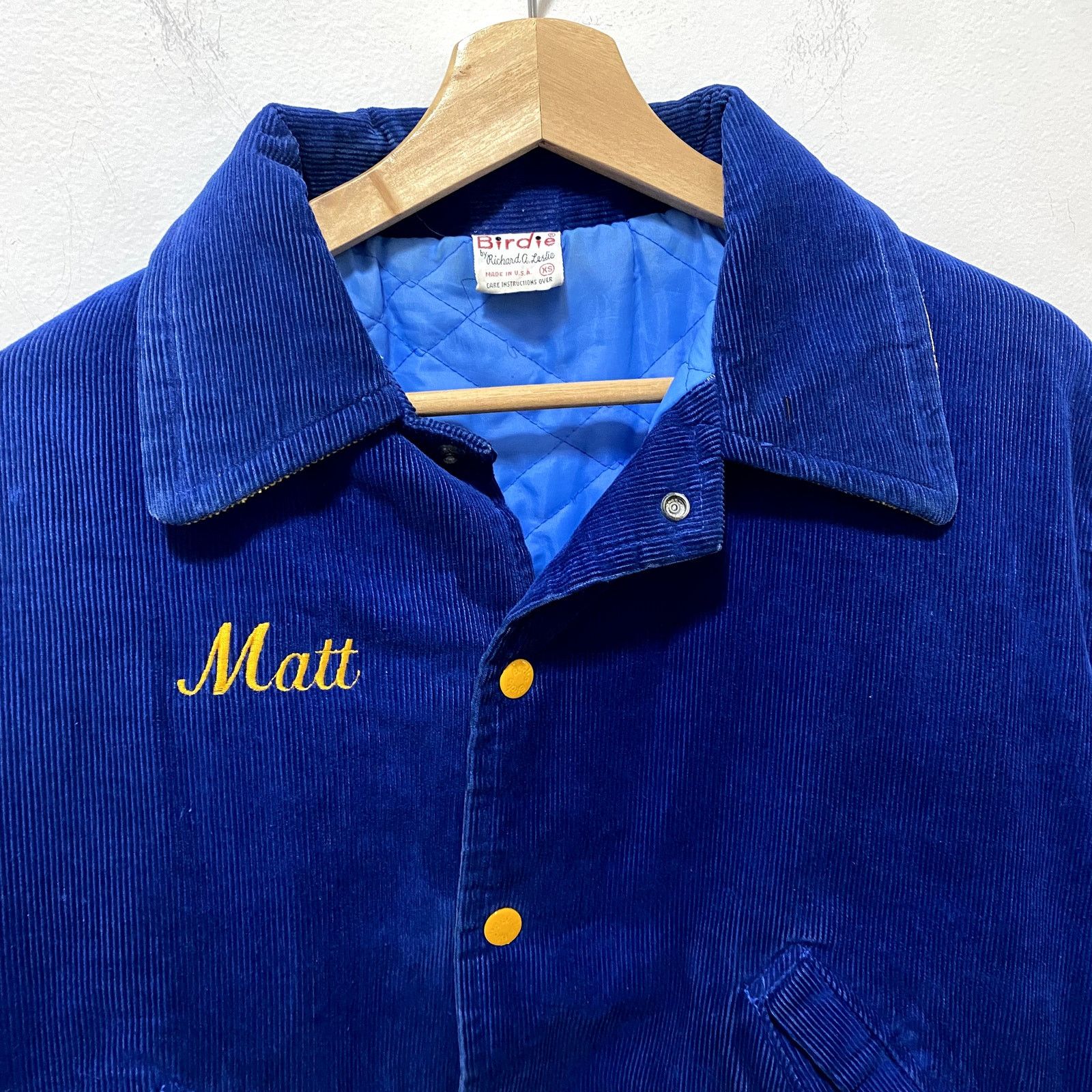 Vintage Vintage Corduroy Bomber Jacket Embroidered 70s Birdie Size US XS / EU 42 / 0 - 3 Thumbnail
