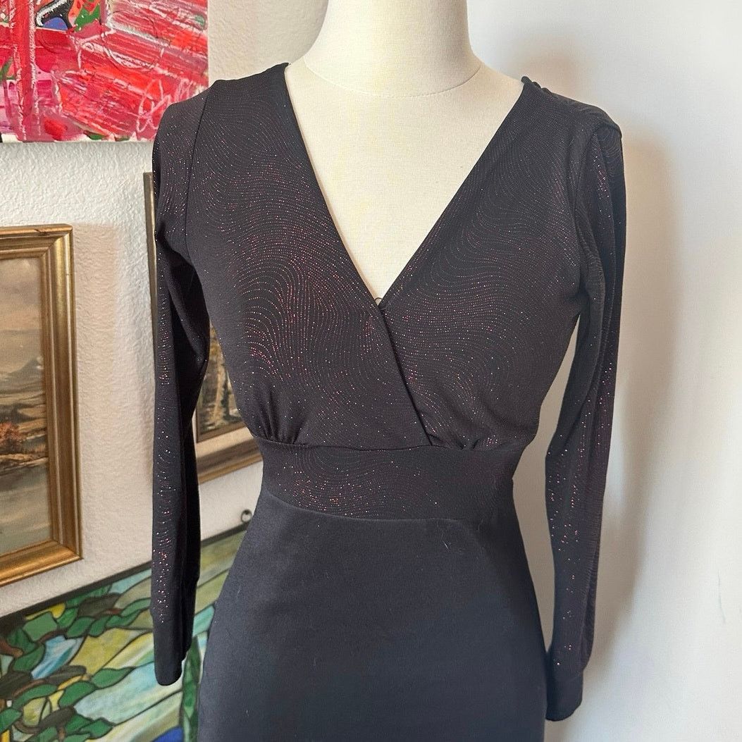 Other fredes red and black sparkly long sleeve dress Size S / US 4 / IT 40 - 2 Thumbnail