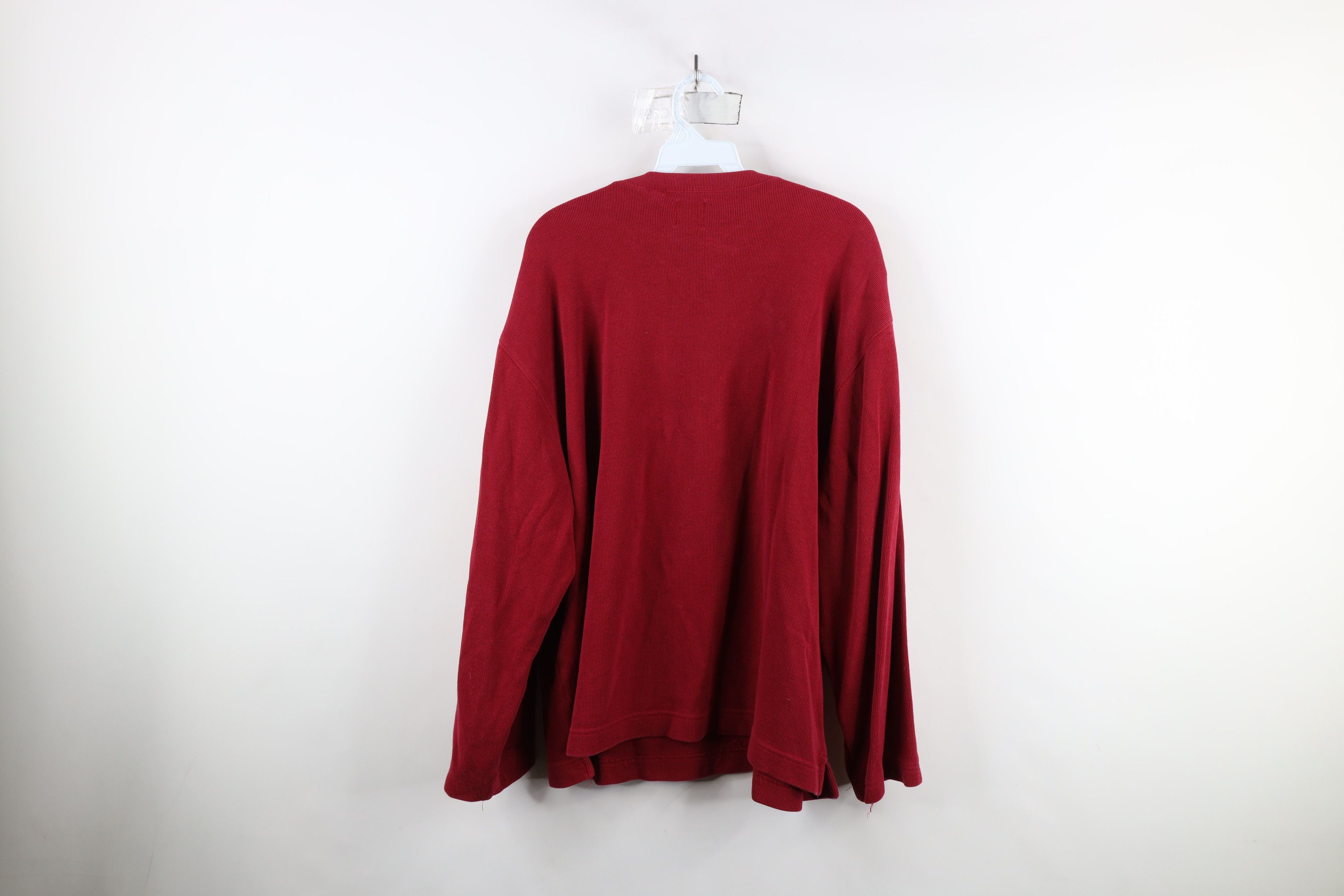 Gap × Vintage Vintage Y2K 2000 Gap Ribbed Knit Long Sleeve T-Shirt Red Size US L / EU 52-54 / 3 - 11 Thumbnail