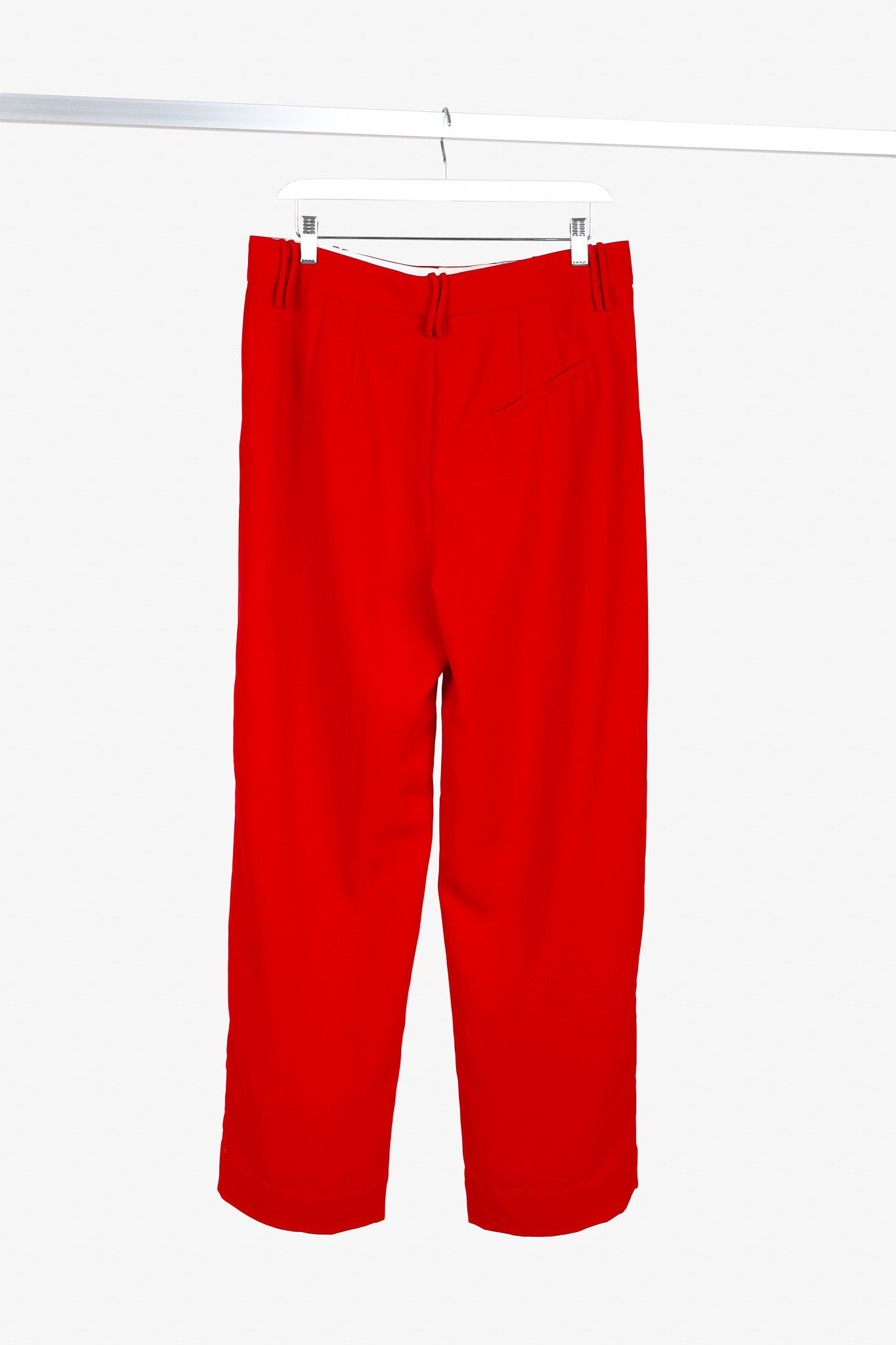 Ganni Ganni Barbados Cherry Red Twill Suiting Trousers Size 32" / US 10 / IT 46 - 2 Thumbnail