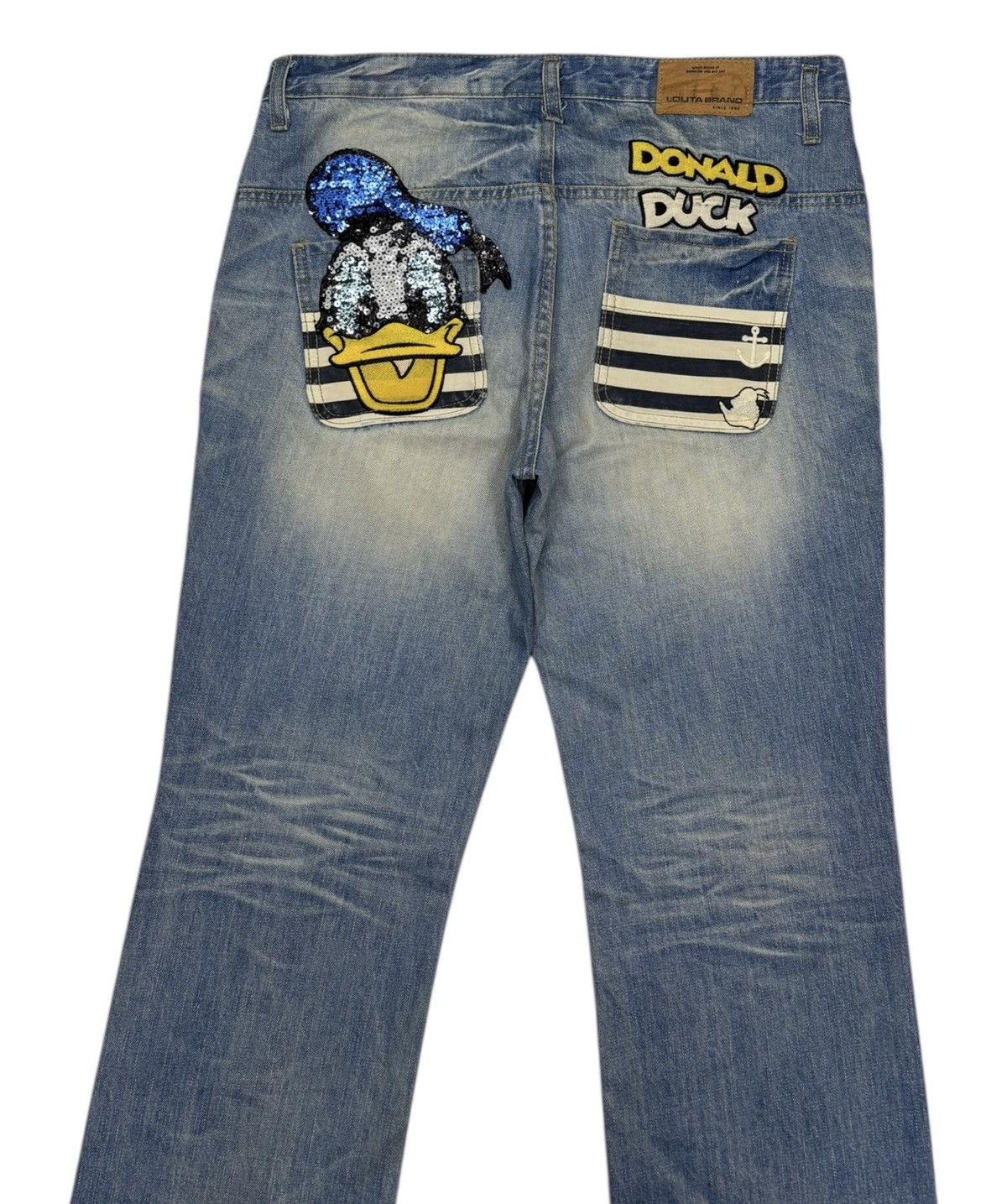 Disney 🔥LOLITA X DONALD DUCK DISNEY BOOTCUT JEANS Size US 35 - 6 Thumbnail