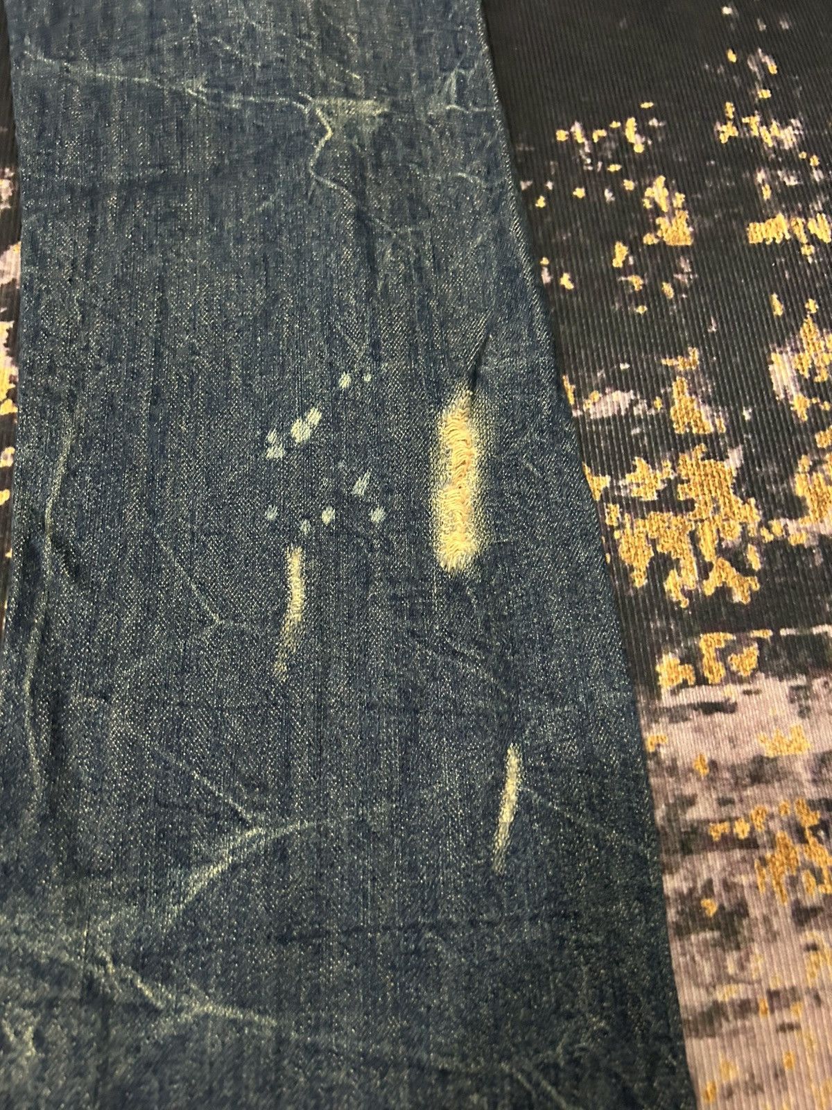 If Six Was Nine Japanese Brand Fur Pocket Back Ripped Jeans Size US 32 / EU 48 - 8 Thumbnail