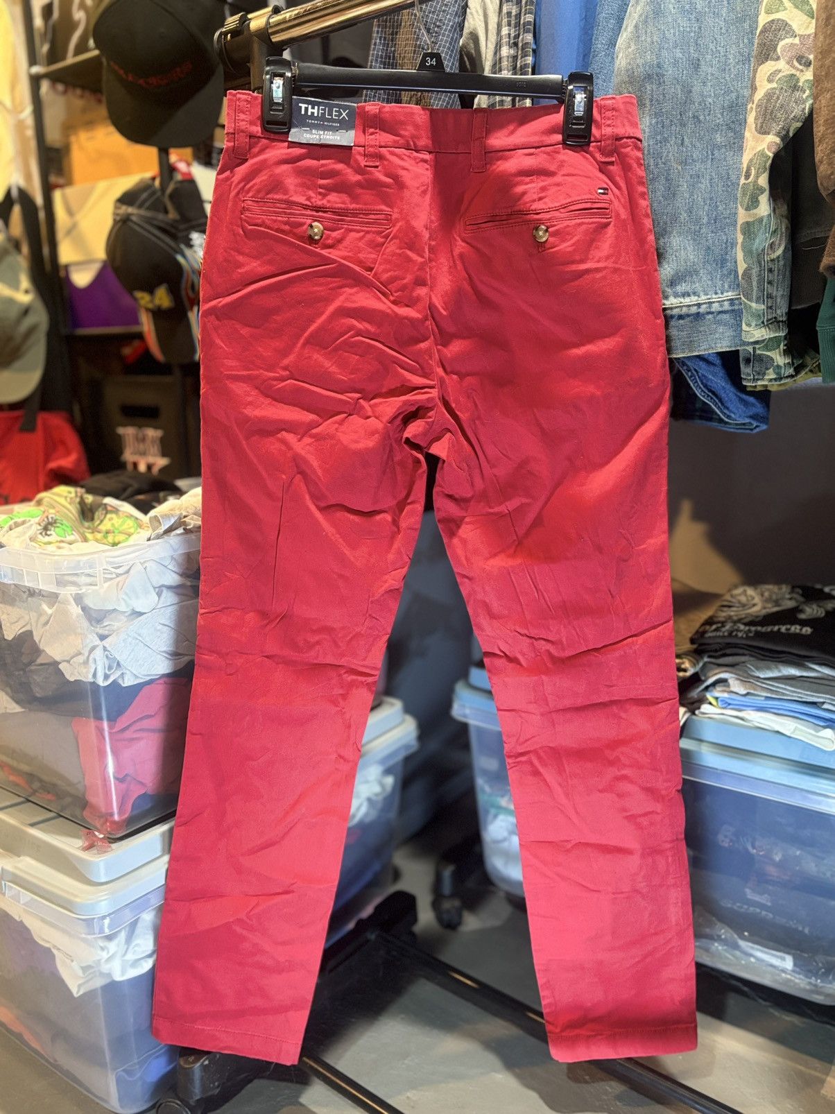 Tommy Hilfiger 30x32 Tommy Hilfiger Red Slim Fit Pants Size US 30 / EU 46 - 3 Thumbnail