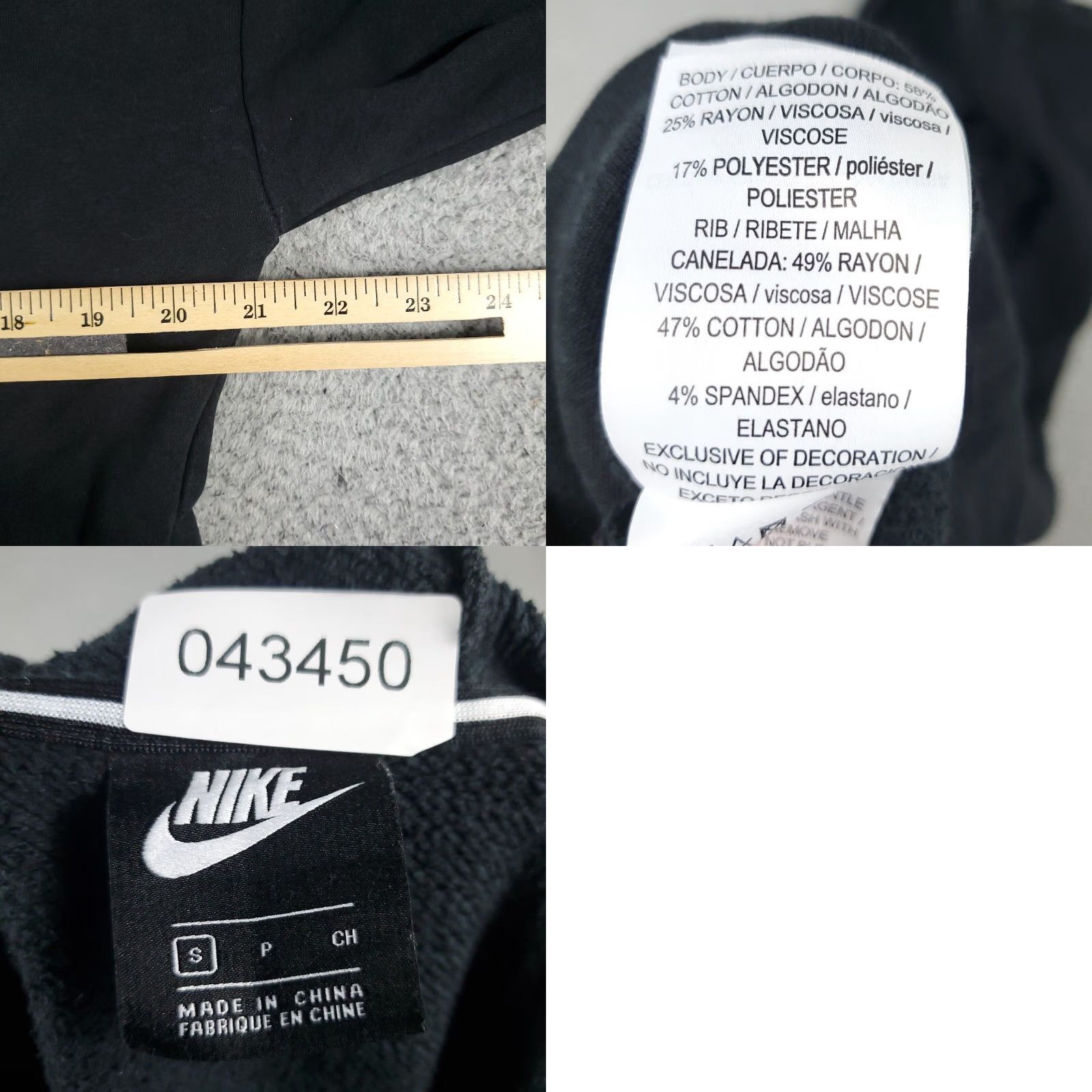 Nike Nike Hoodie Womens Small Black Crop Pullover Sweatshirt Activewear Size S / US 4 / IT 40 - 8 Thumbnail