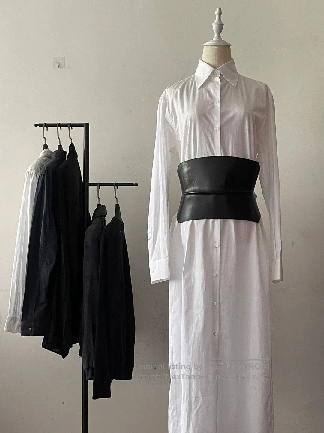 Maison Margiela long white cotton shirt dress. Size L / US 10 / IT 46 - 2 Thumbnail