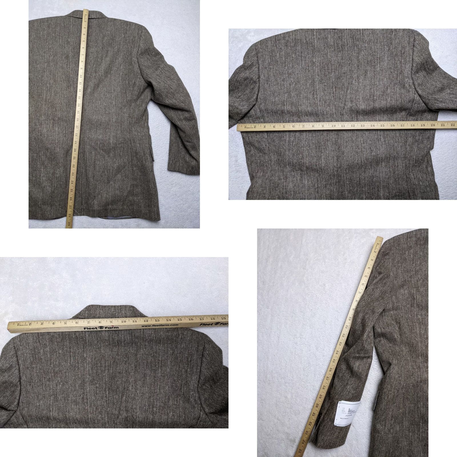 Lands' End Lands' End Mens Blazer Jacket Beige Wool Blend L Notch 2-Button Single-Breasted 4-Button Sleeve Unstructured SCoat Jacket Coat Size 42R - 8 Thumbnail