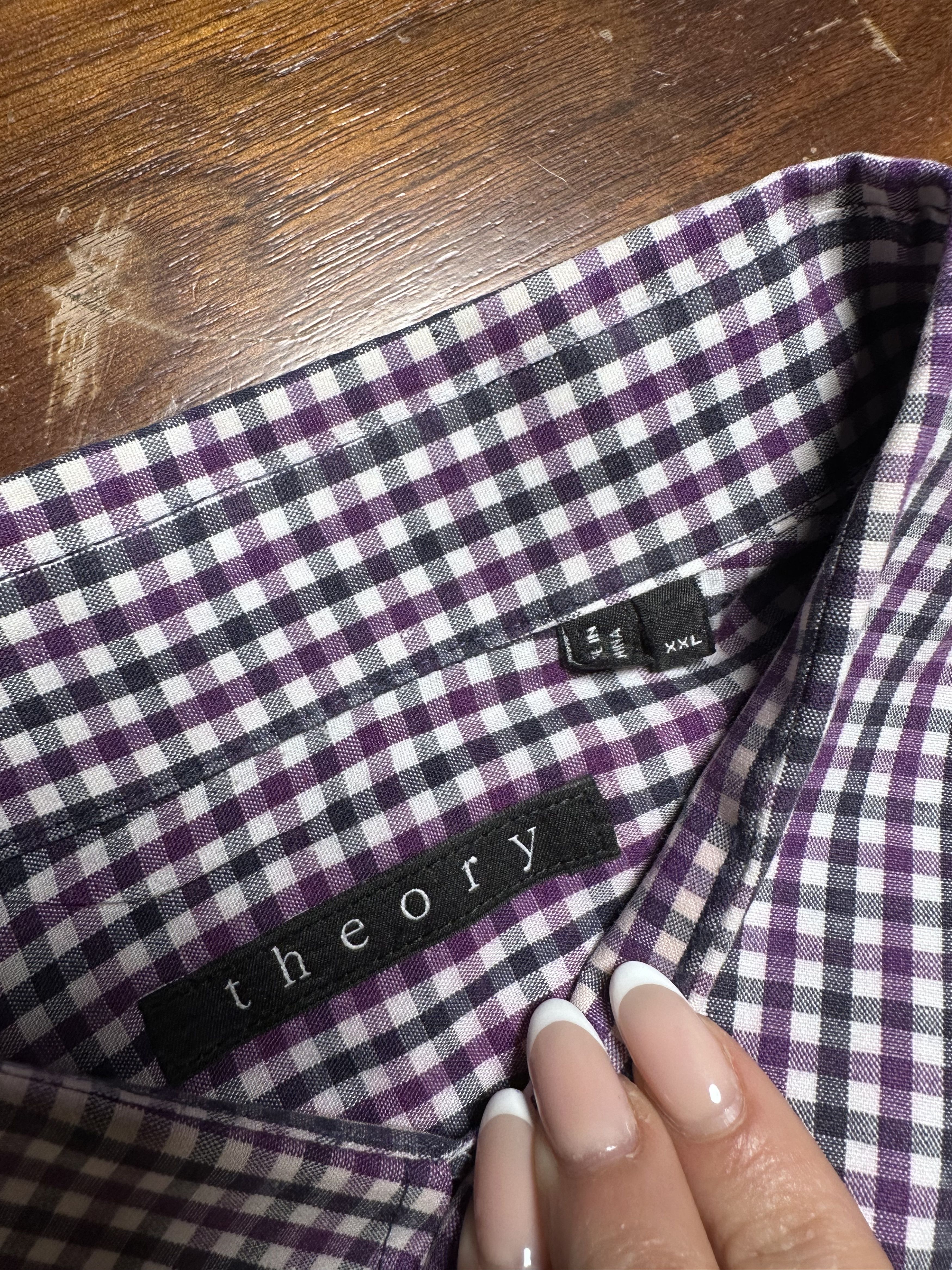 Theory Theory Gingham Check Button Down Shirt XXL Never Worn Size US XXL / EU 58 / 5 - 6 Thumbnail