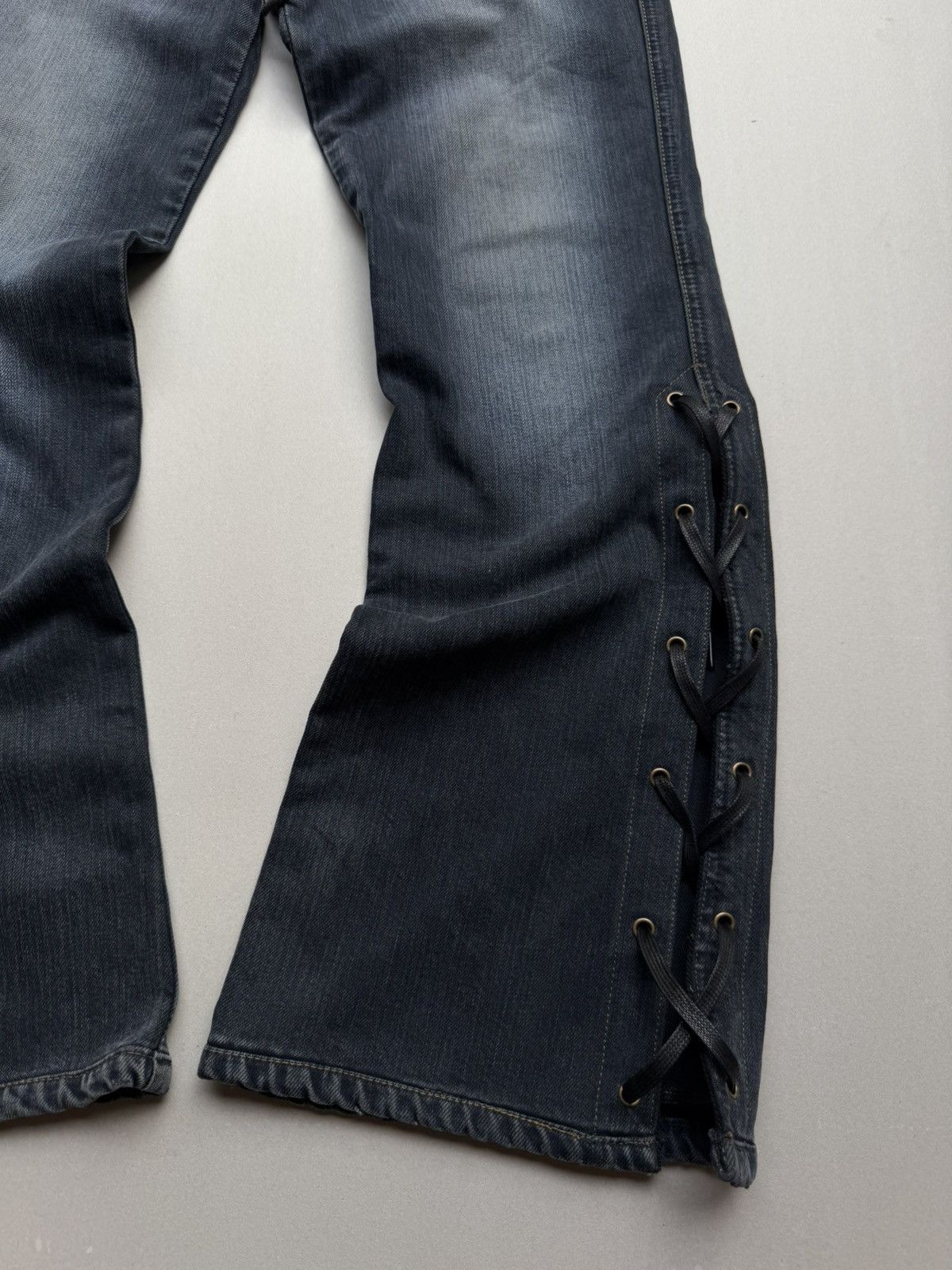 Japanese Brand Vertgarments lace-up flare jeans Size US 28 / EU 44 - 2 Thumbnail