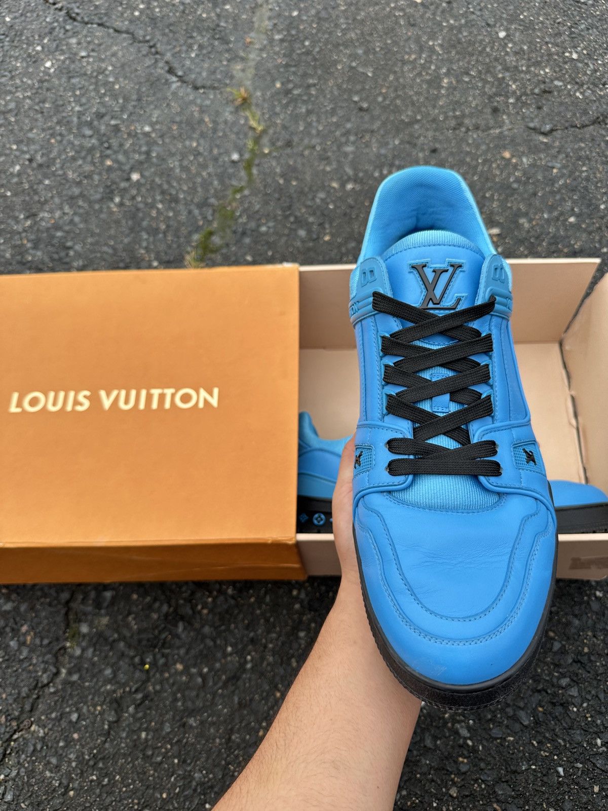 Louis Vuitton Louis Vuitton trainer black/Blue Size US 13 / EU 46 - 11 Thumbnail