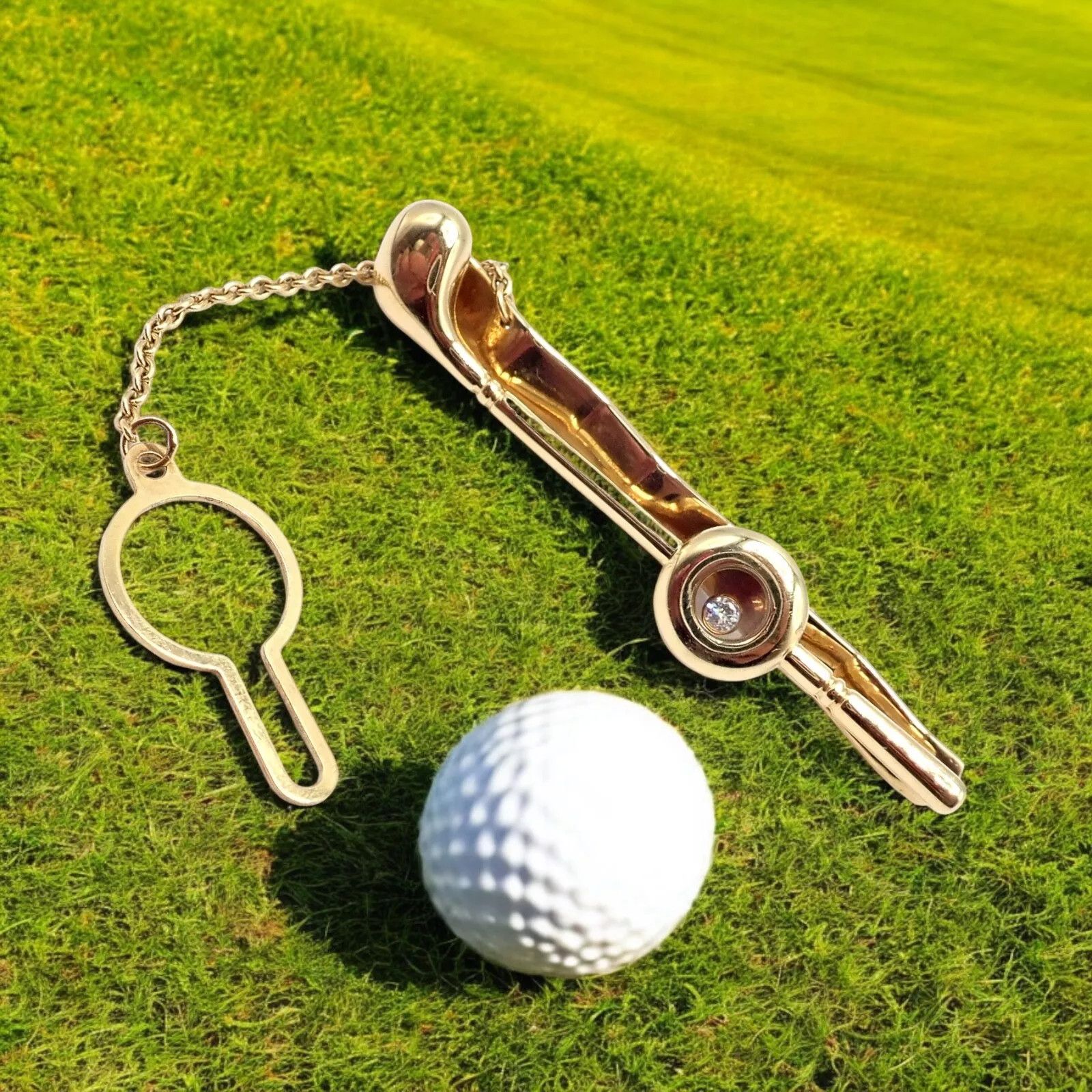 Chopard 18k Yellow Gold Happy Diamond Golf Club Tie Clip Size ONE SIZE - 2 Thumbnail