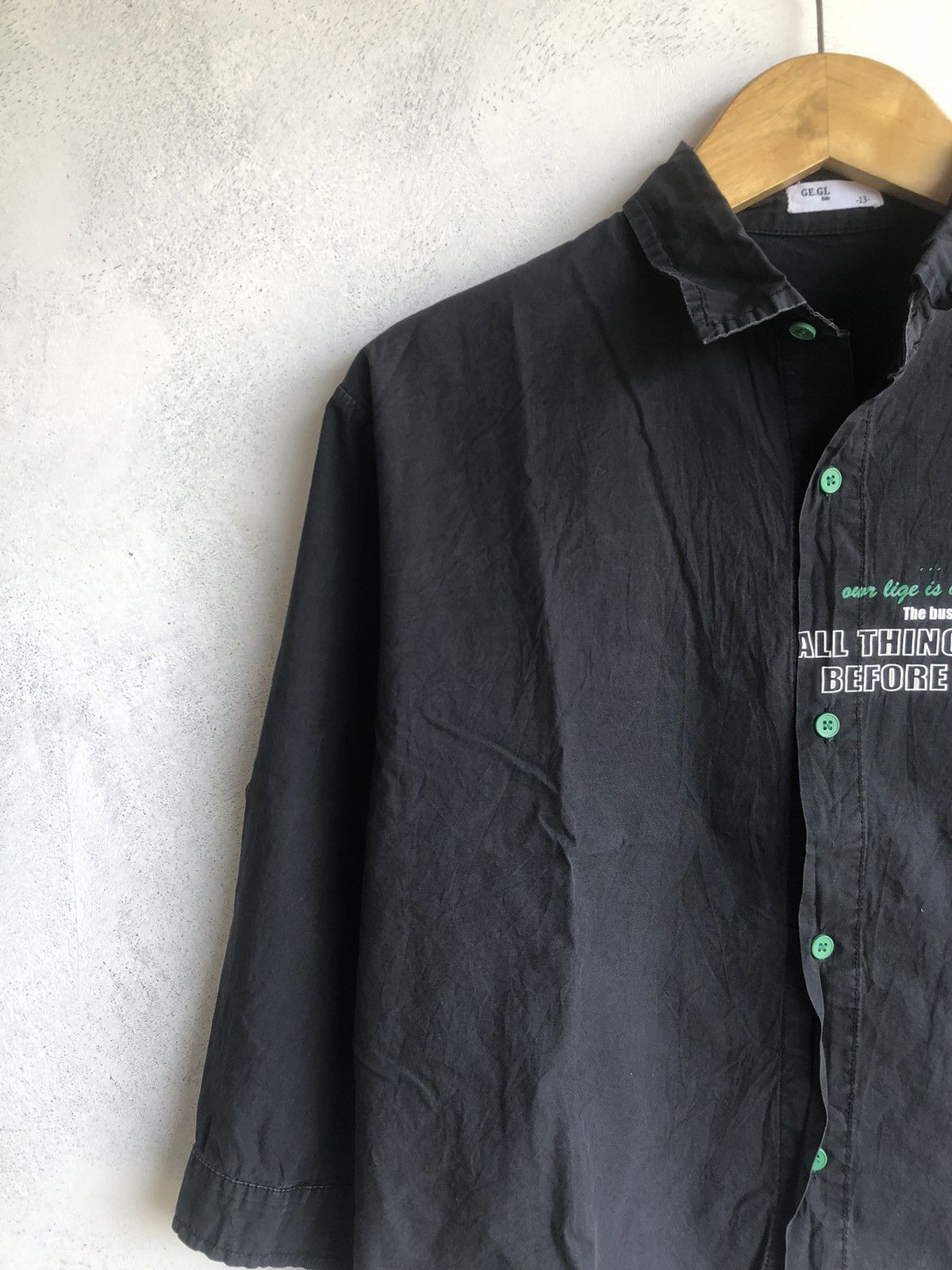 Hysteric Glamour Japanese Poem Joy or Sorrow Button Shirt Yohji Style Size US M / EU 48-50 / 2 - 4 Thumbnail