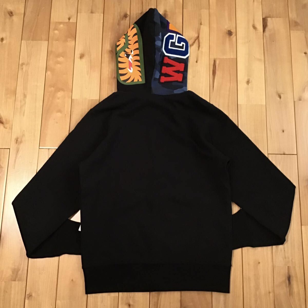 Bape BAPE Blue camo x black shark full zip hoodie a bathing ape Grailed
