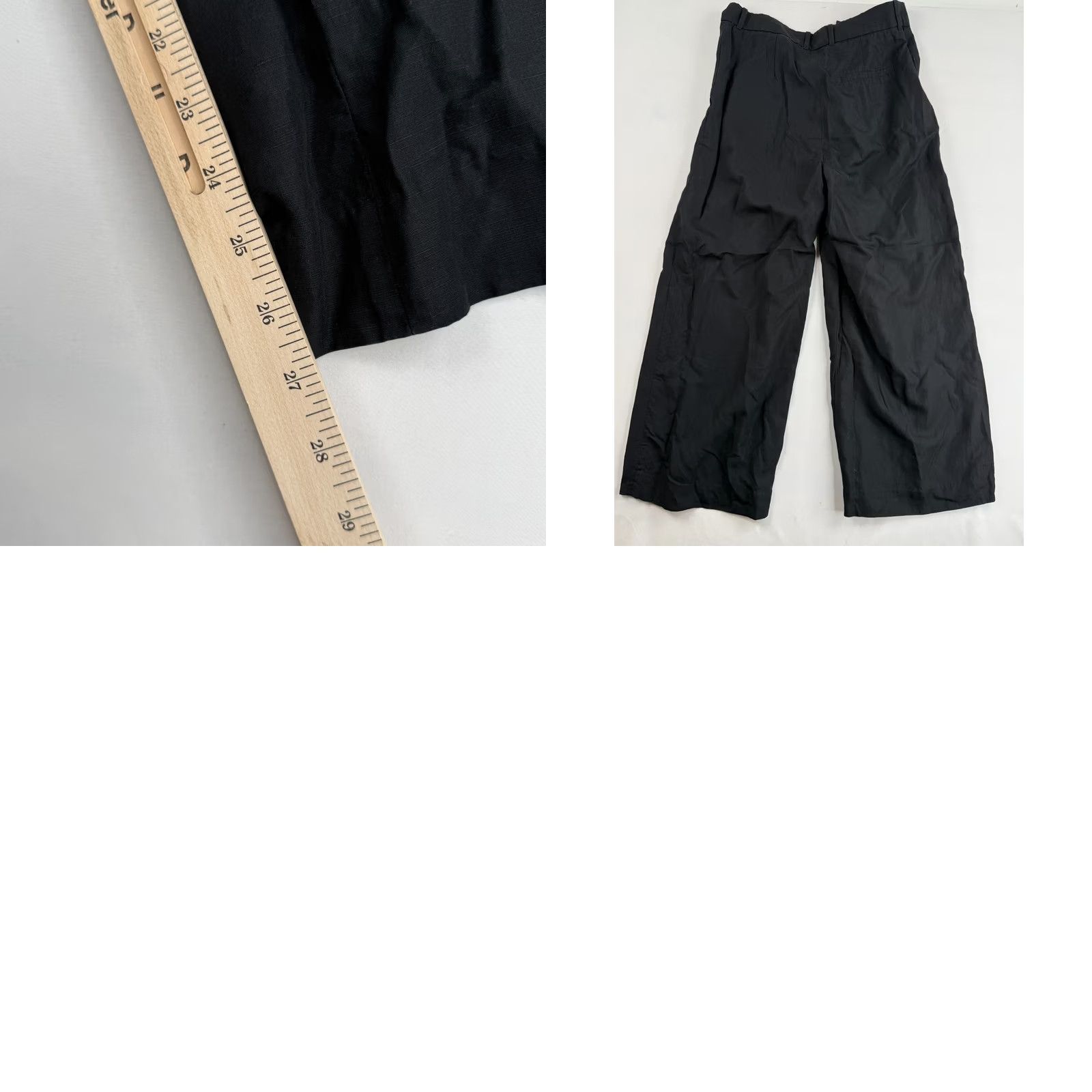 Cos COS Dress Pants Women's EU 40 Lyocell Linen Pleated Wide-Leg High Waist Black Pants Size 27" / US 4 / IT 40 - 8 Thumbnail