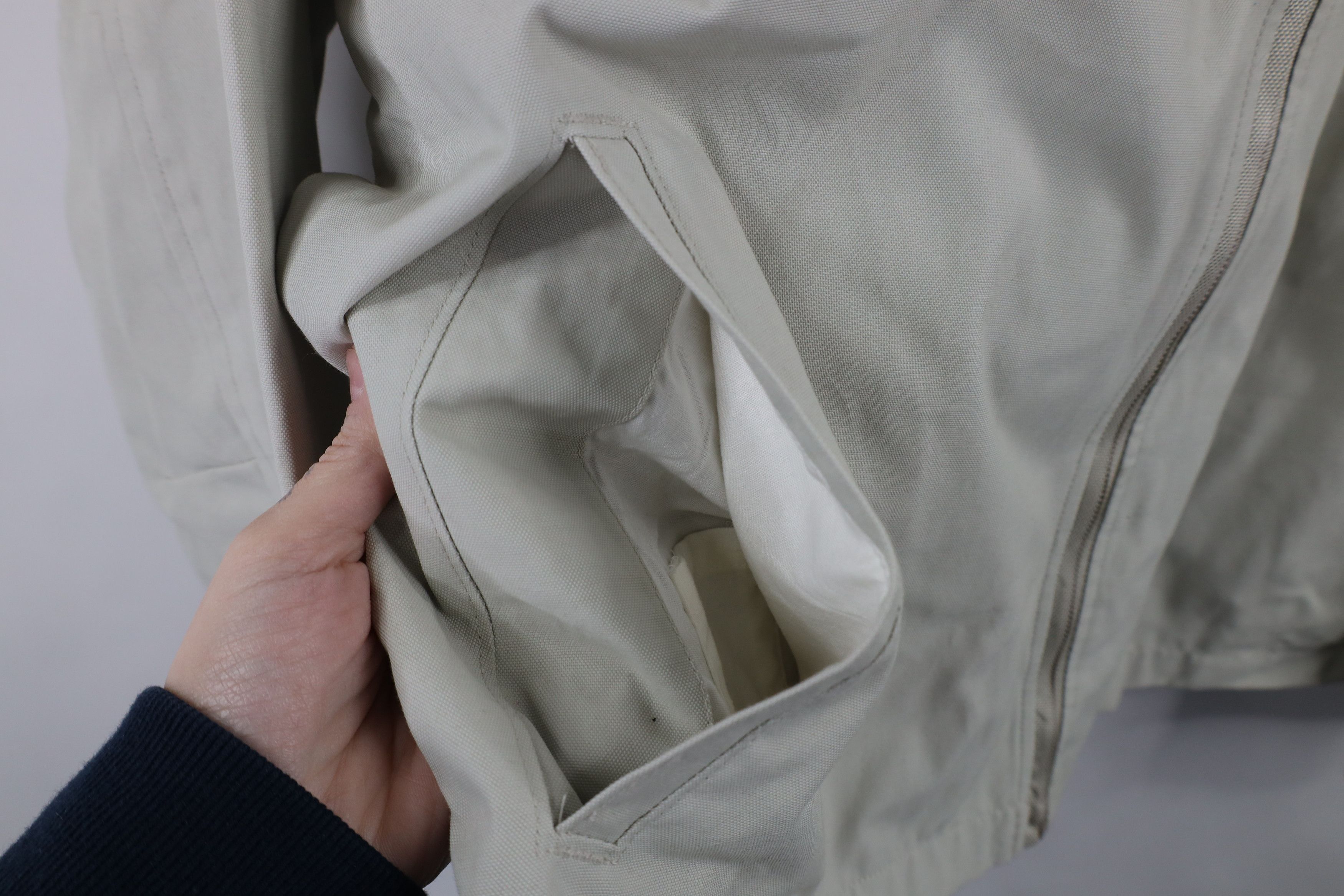 Gap × Vintage Vintage Y2K 2004 Gap Canvas Laminate Cafe Racer Jacket Beige Size US M / EU 48-50 / 2 - 5 Thumbnail