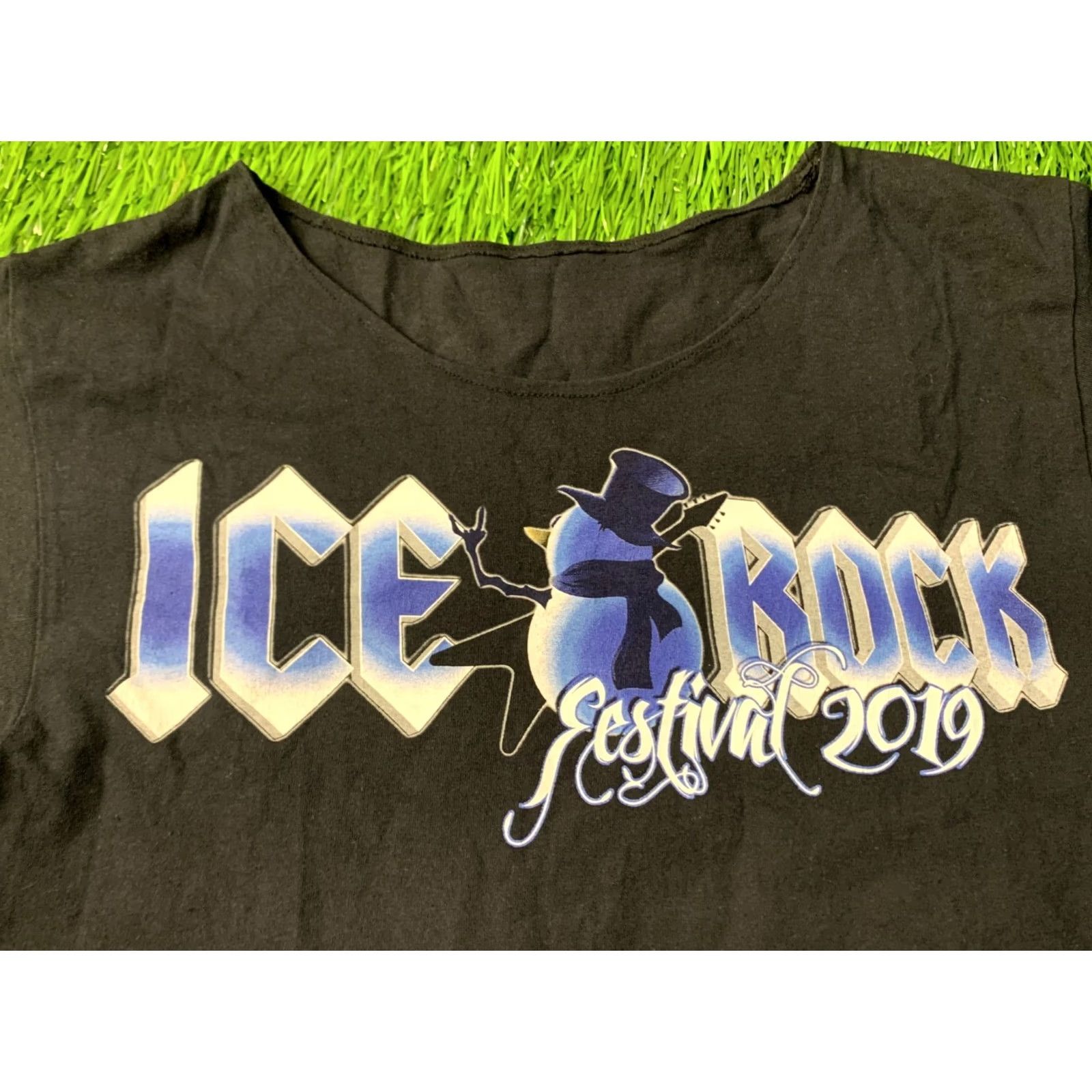 Vintage ICE ROCK FESTIVAL 2019 WOMEN T-Shirt Jersey BLACK Size L Casual Shirt Tee Size L / US 10 / IT 46 - 4 Thumbnail