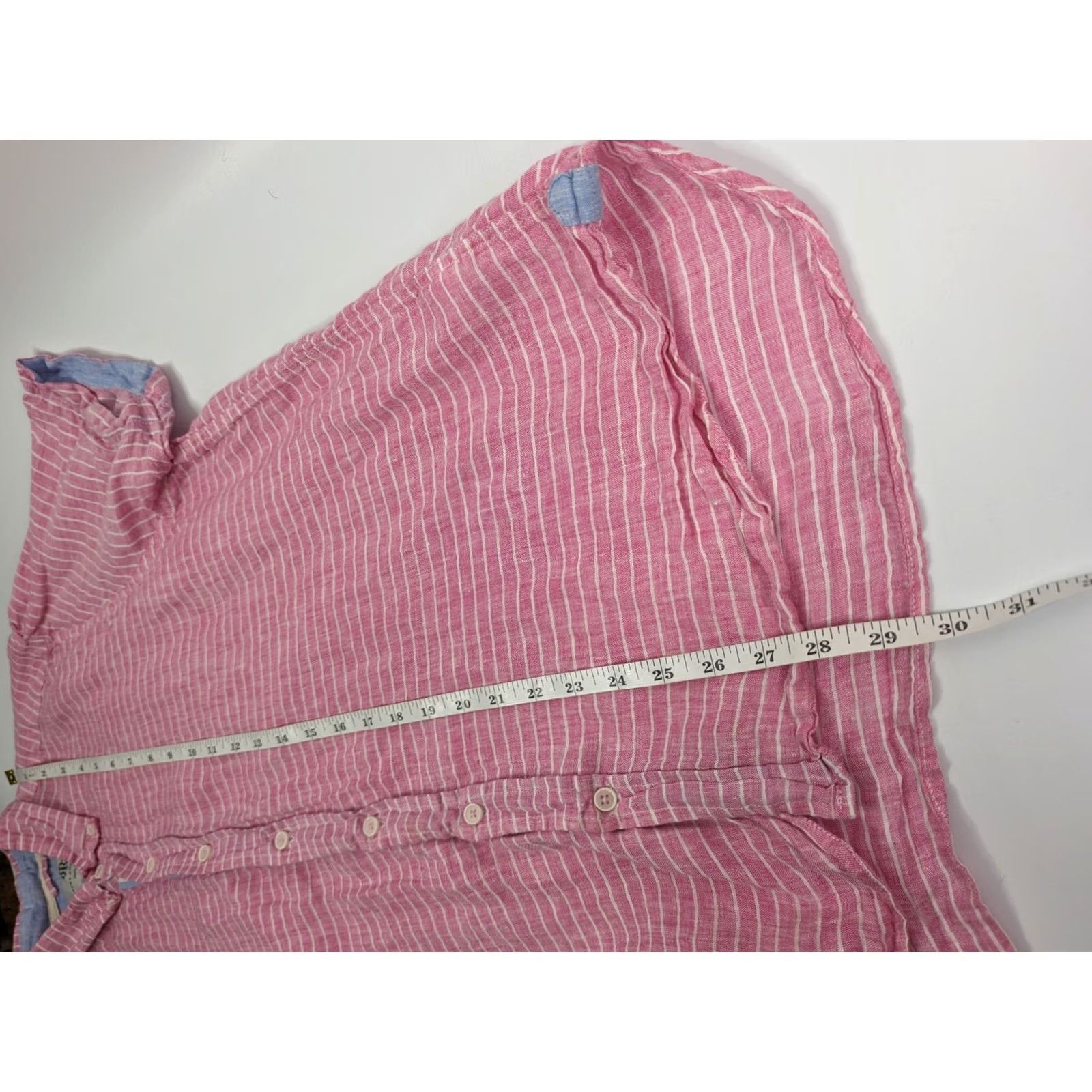 Vintage Report Collection Pink Stripe Shirt Mens Large Short Sleeve Button Down Camp Size US L / EU 52-54 / 3 - 4 Thumbnail