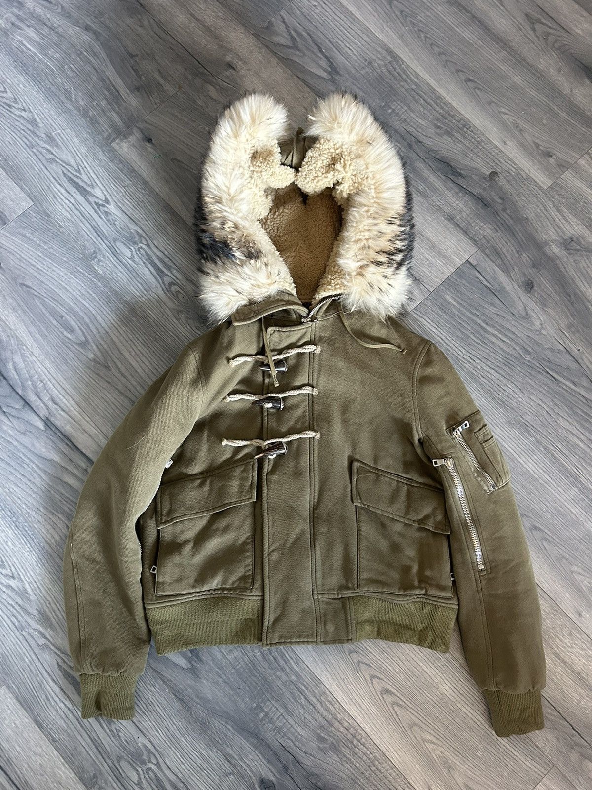 Balmain shearling jacket on sale