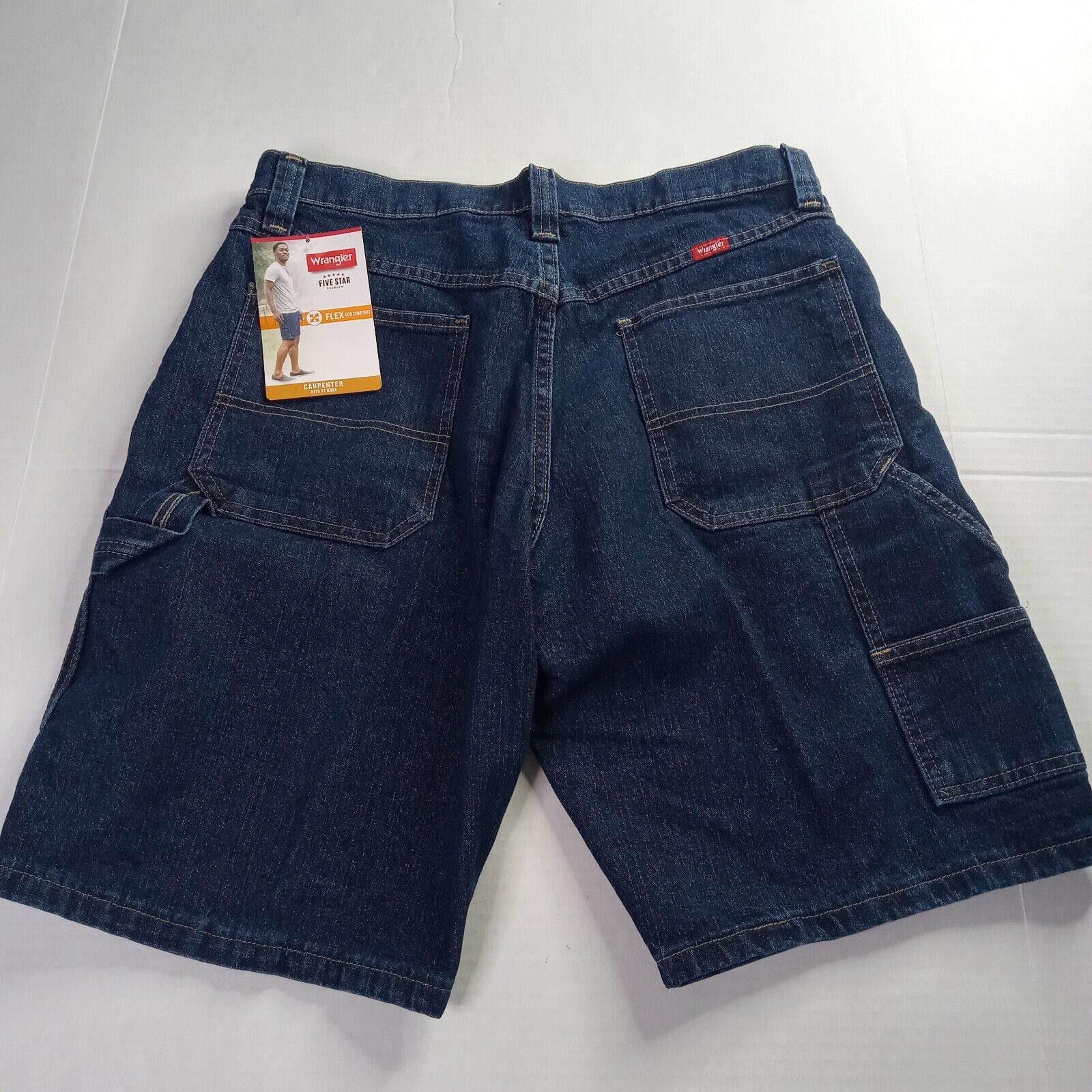Wrangler Wrangler Carpenter Flex Denim Shorts Men's 33 Blue 10" Insea Size US 33 - 4 Thumbnail