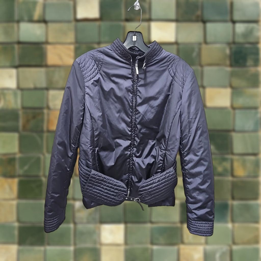 Jil Sander JIL SANDER Belted MOTORCYCLE Jacket SZ 40 Women Multicolor Purple Navy Belted Motorcycle Jacket Women 40 Size S / US 4 / IT 40 - 1 Thumbnail