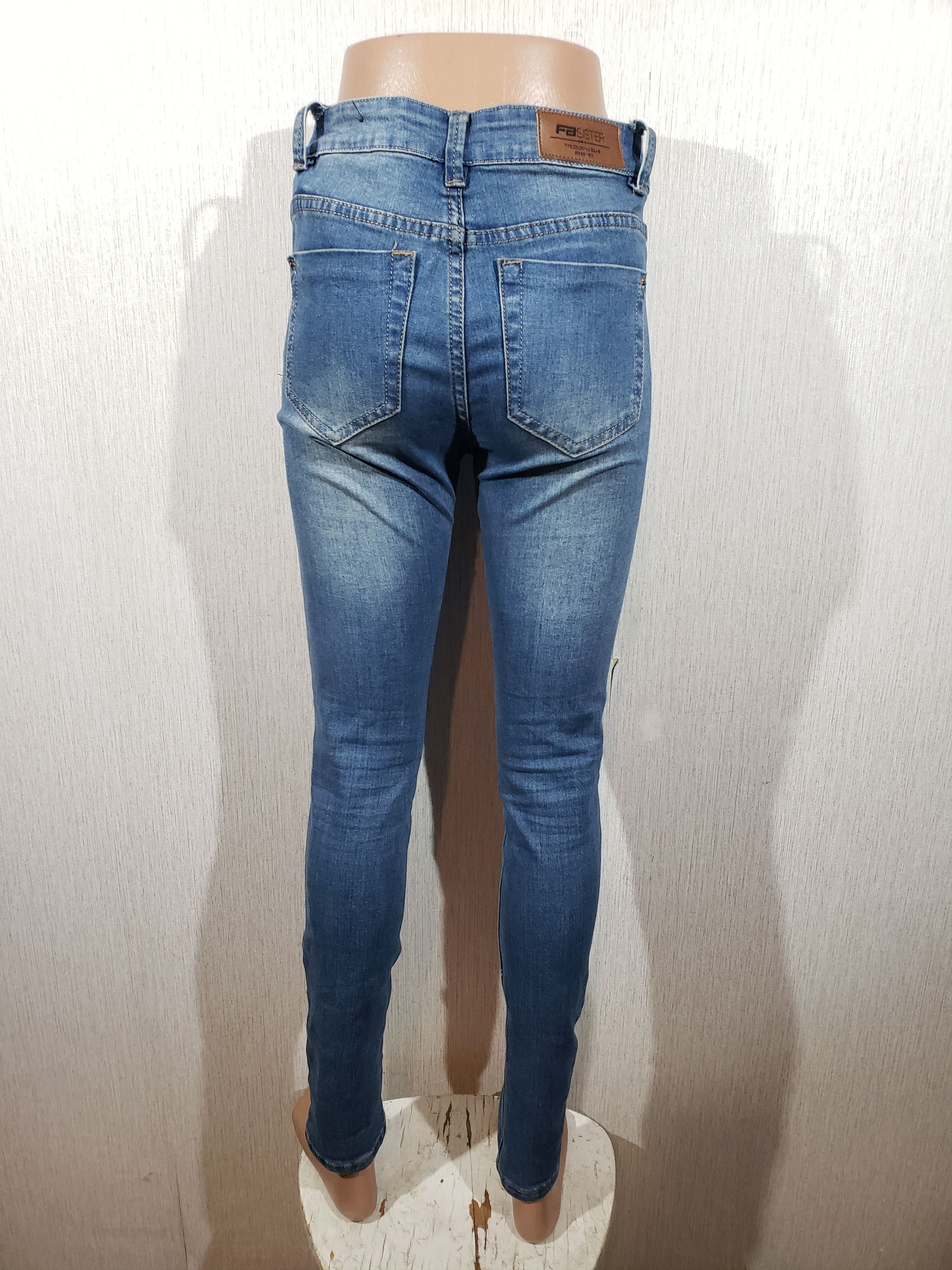 Jean Blue women's stretch jeans with many stripes. Size 30" / US 8 / IT 44 - 5 Thumbnail