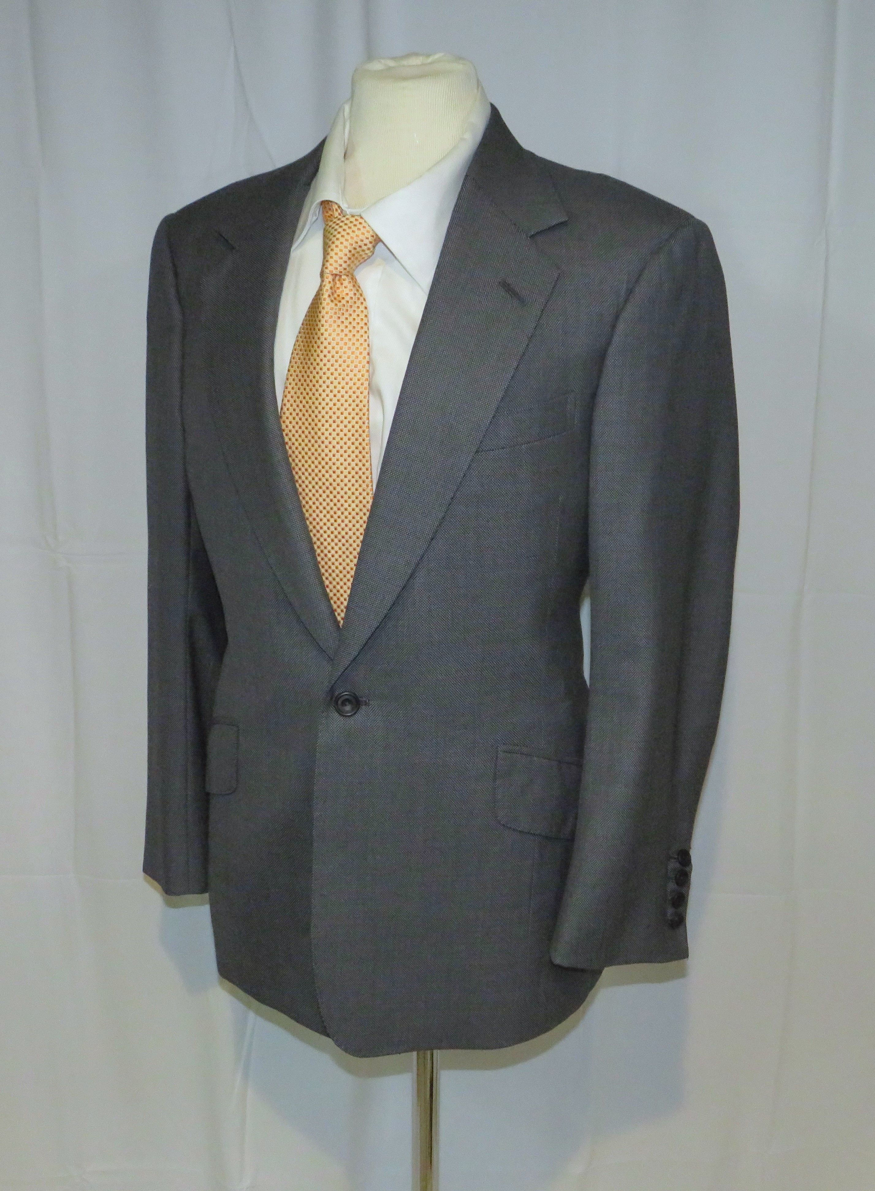 Huntsman Bespoke 2023 Gray Birdseye One Button Sport Coat 36S Size 36S - 6 Thumbnail