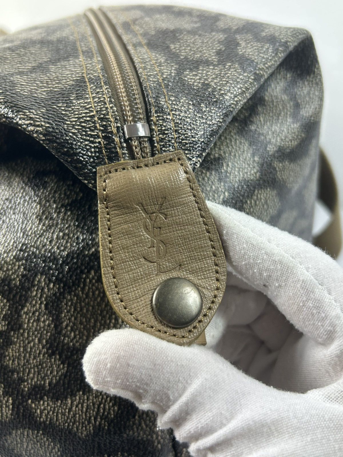 Yves Saint Laurent YSL Canvas Leather Duffle Bag Size ONE SIZE - 7 Thumbnail