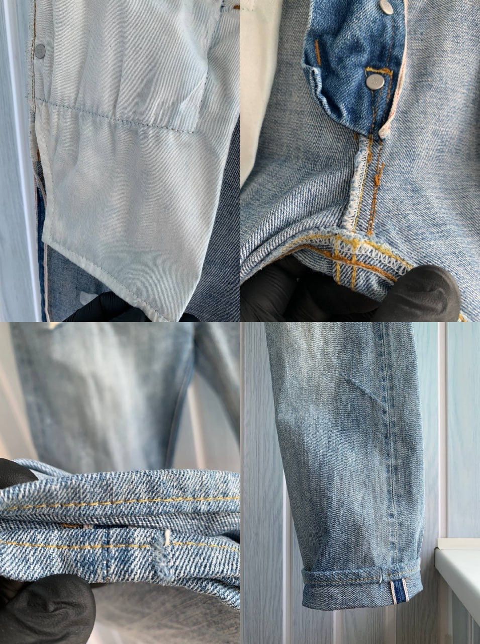 Emmett × Japanese Brand EMMETT Unisex E D Bill Lt Rip Wash 562/m Selvedge Jeans Size US 29 - 23 Thumbnail