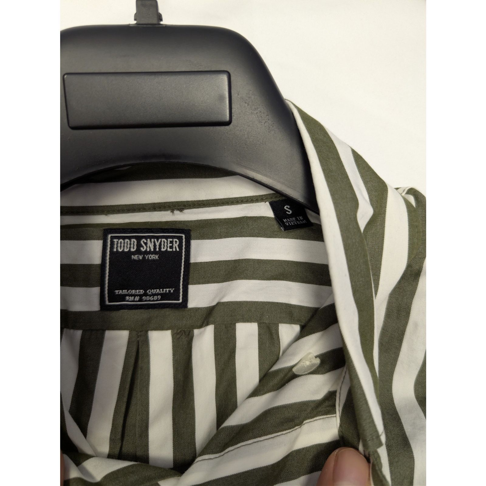 Todd Snyder o1rshd1 CC20 Striped Cotton Long-Sleeved Shirt Olive Green Size US S / EU 44-46 / 1 - 17 Thumbnail