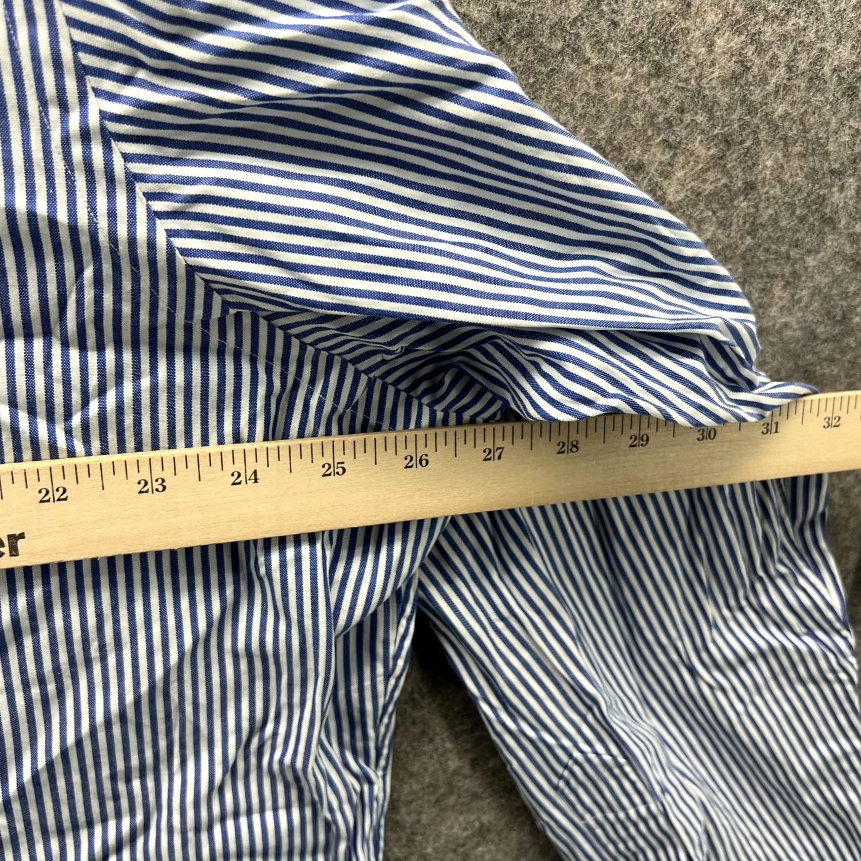 Ralph Lauren VINTAGE Ralph Lauren Shirt Mens 18 34/35 Blue Striped Button-Down Seersucker Shirt Size US XXL / EU 58 / 5 - 6 Thumbnail