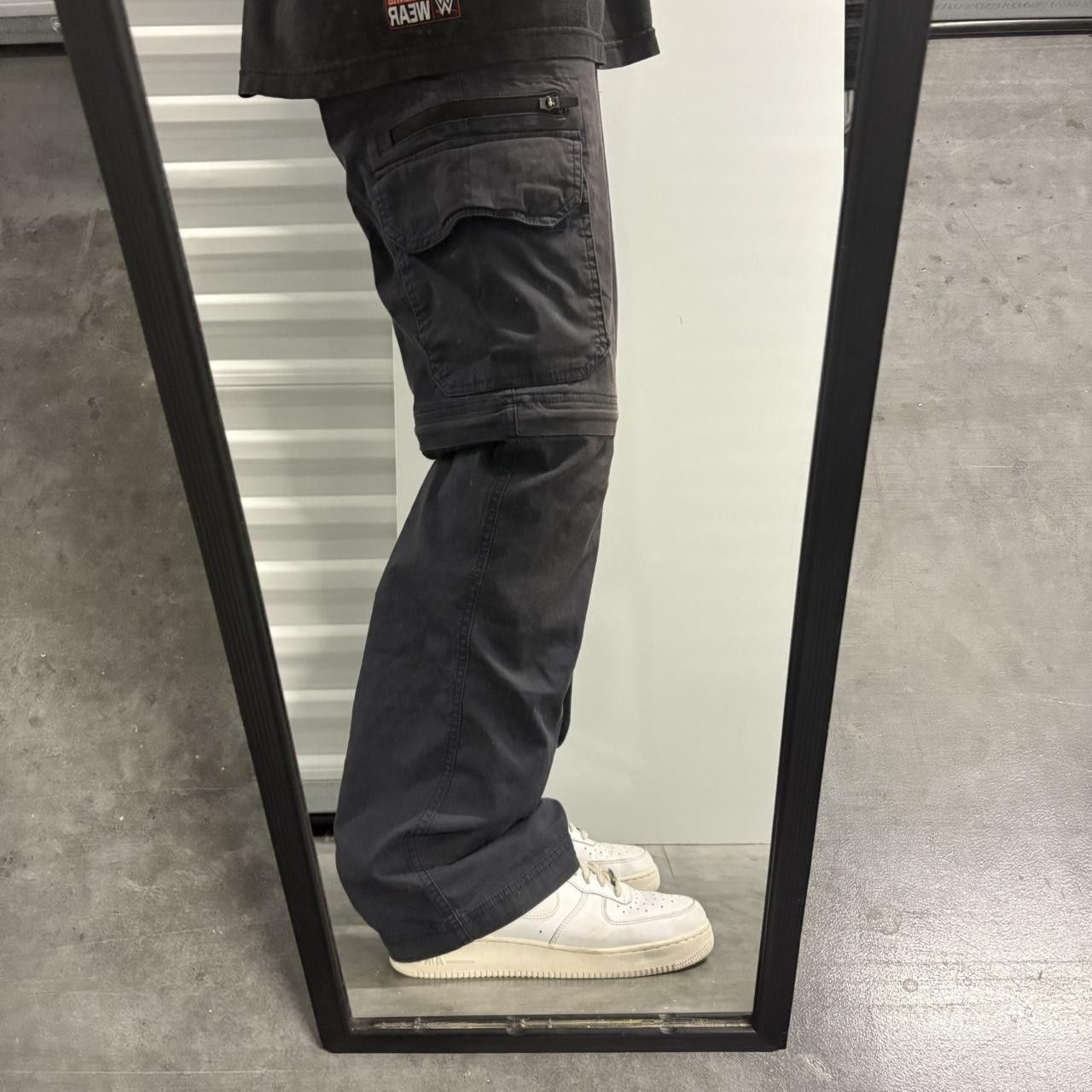 Vintage Crazy Vintage Y2K/2000s Baggy Faded Black Grey Cargo Pants with Zippers to turn into Cargo Shorts! Size US 32 / EU 48 - 2 Thumbnail